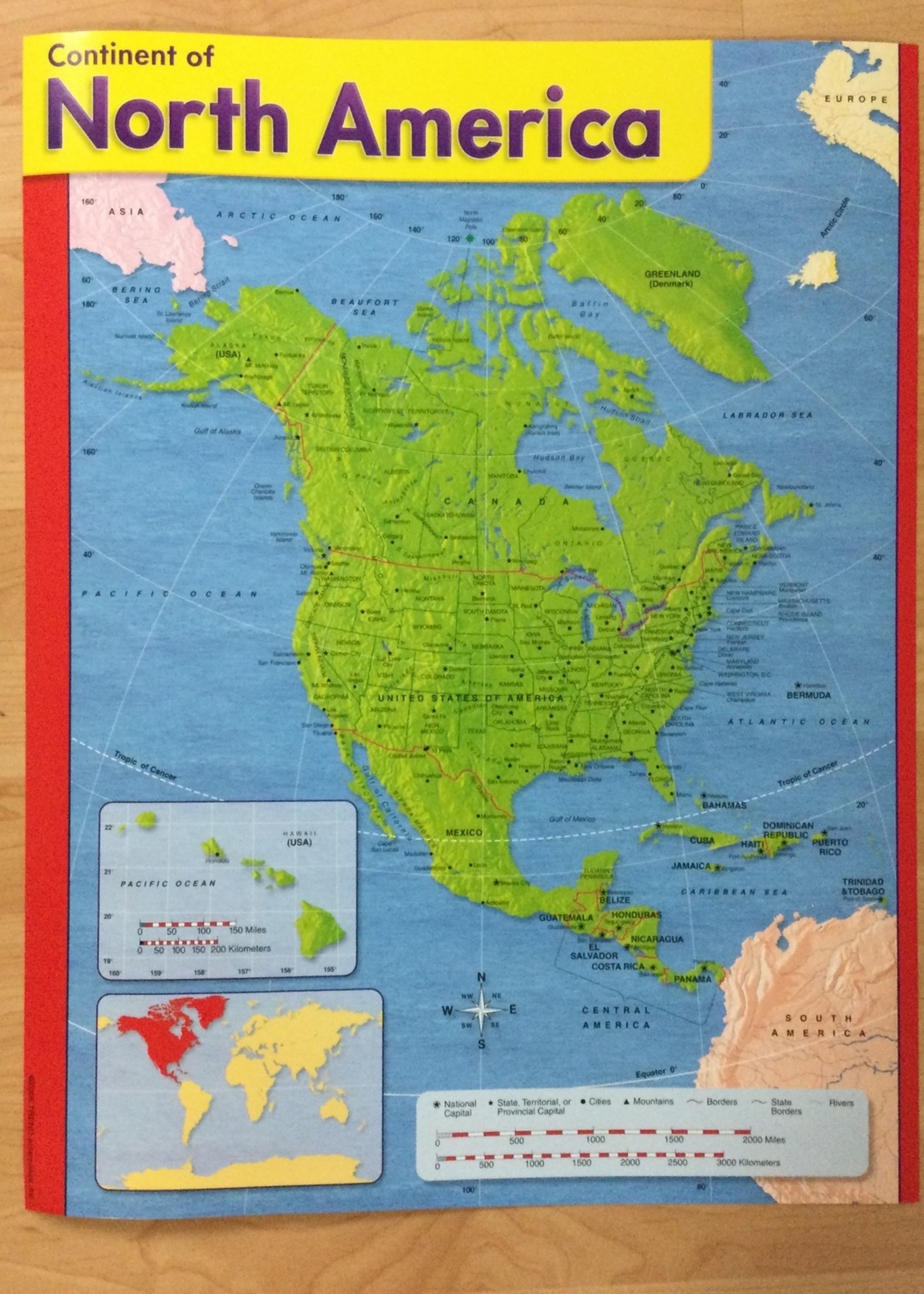 Map of North America Chart