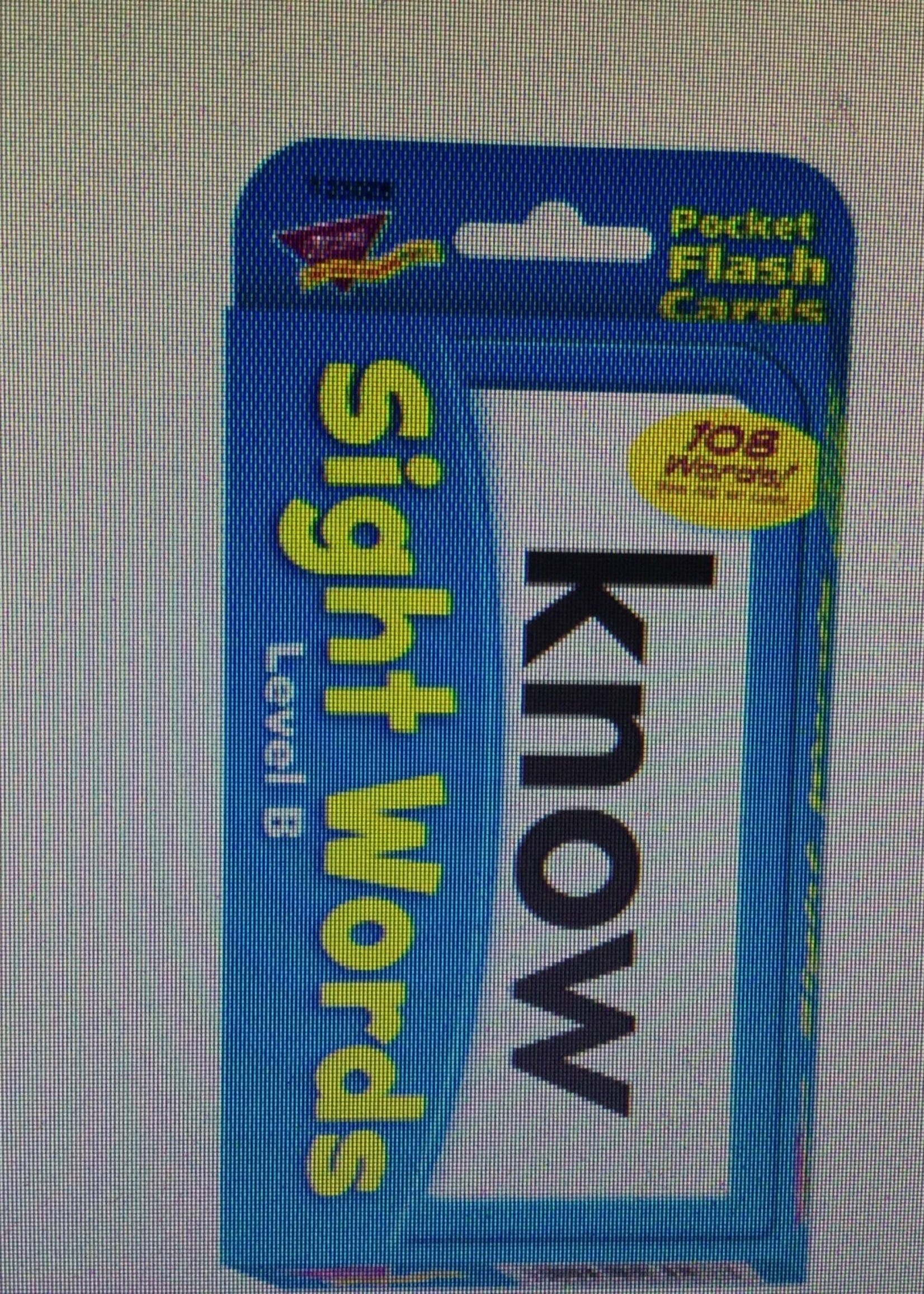 Sight Words B Flash Cards 108 words