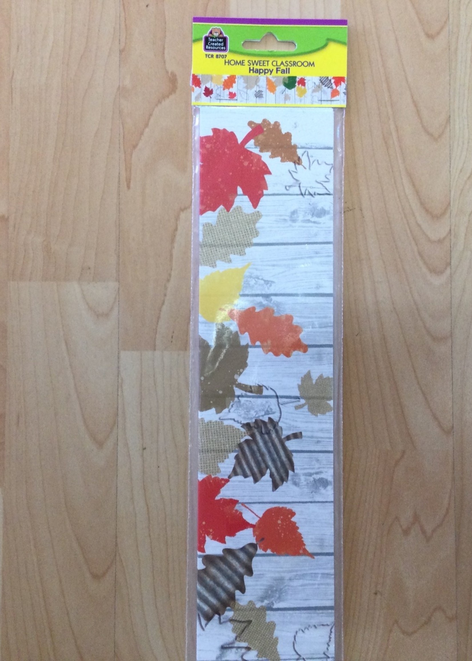 Home Sweet Classroom Shiplap & Fall Leaves Straight Border 35'