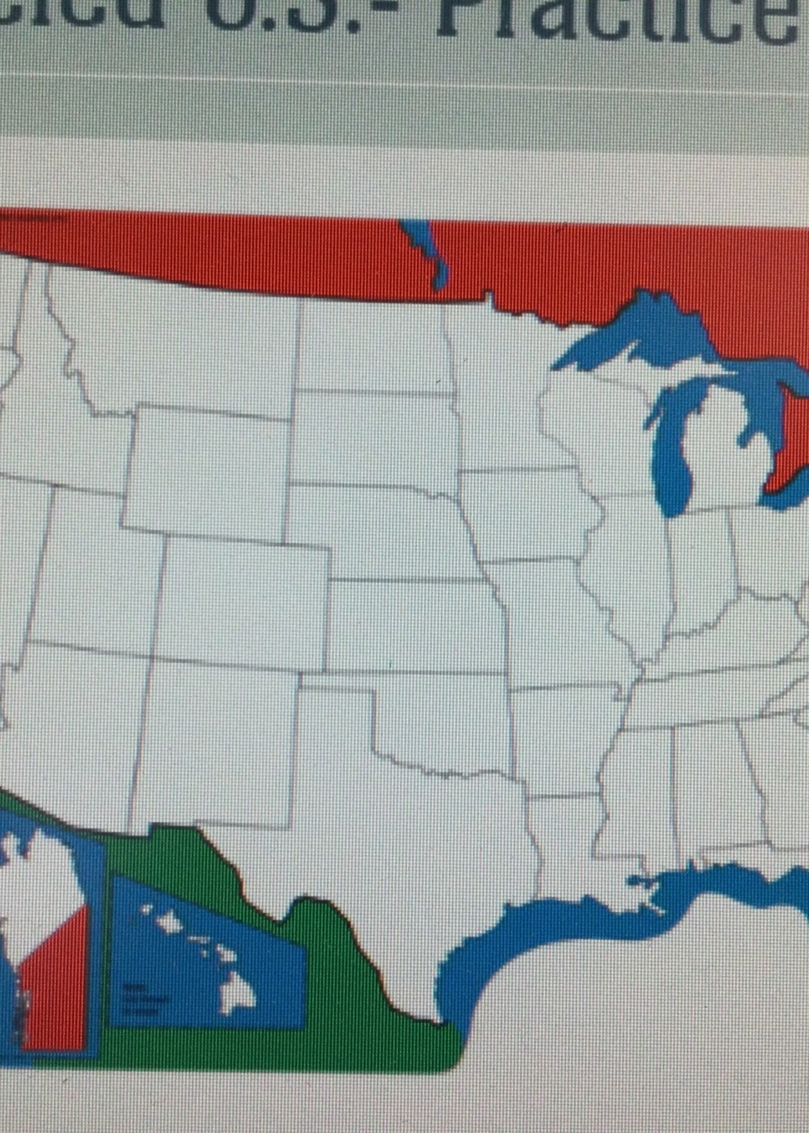 Blank US Map Pad 30 pk
