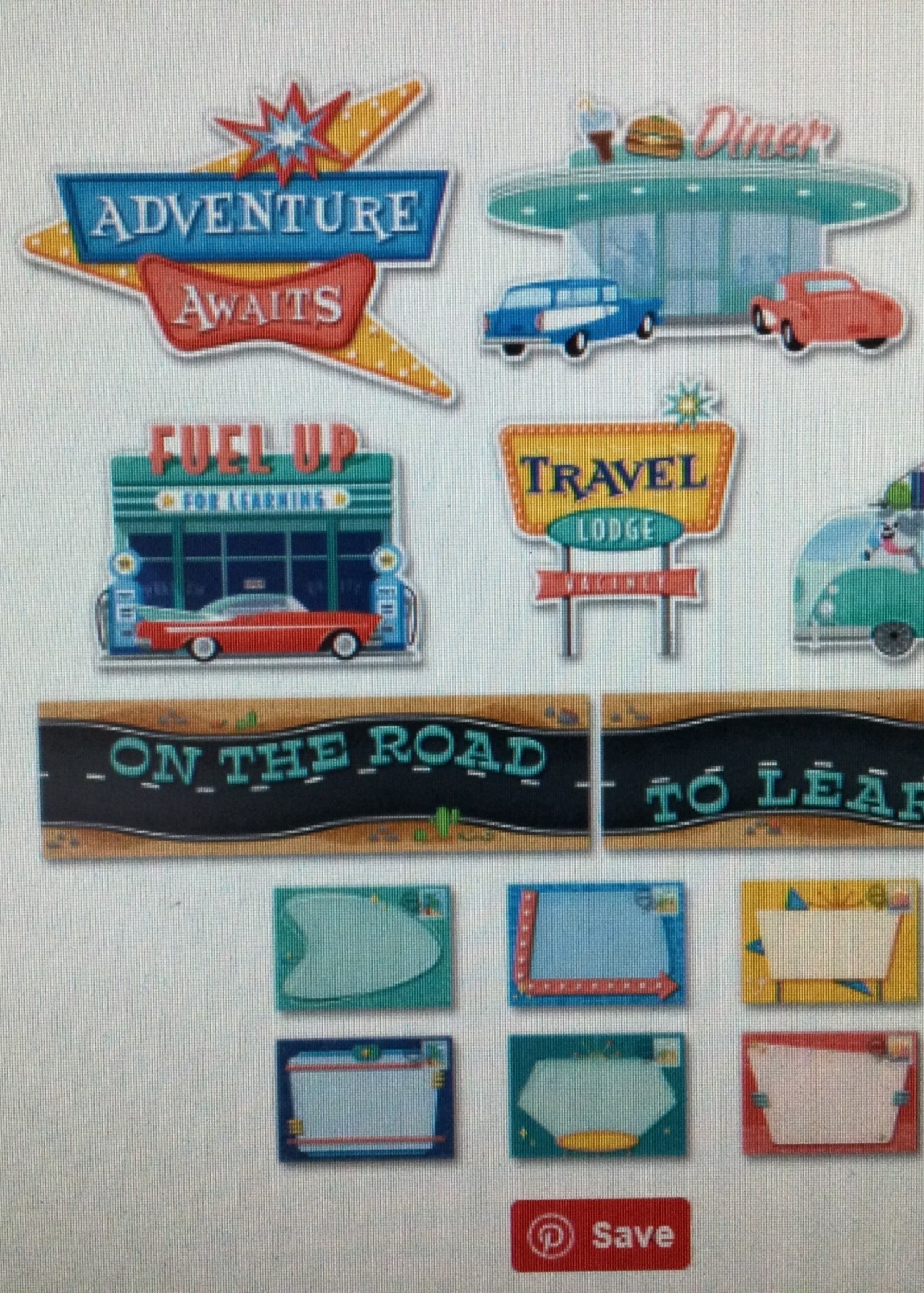 Mid Century Mod On the Road to Learning Mini Bulletin Board
