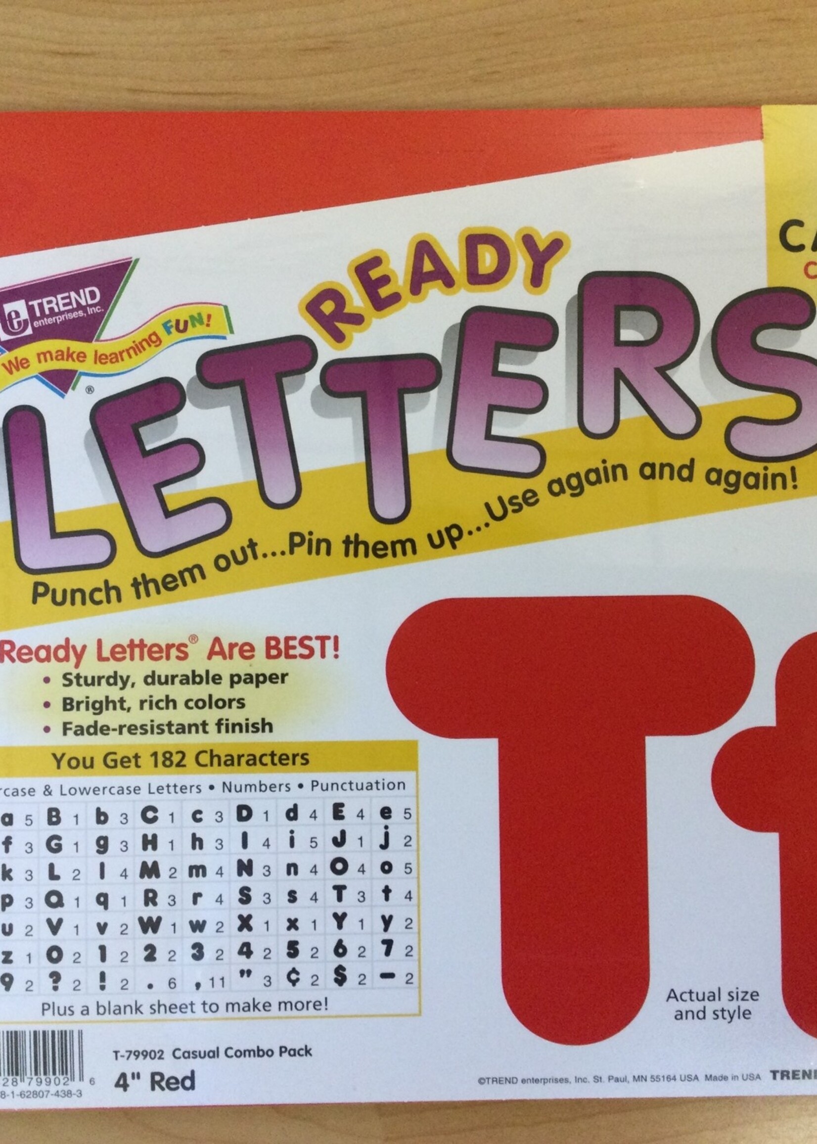 Red 4" Casual Letters Combo Pack