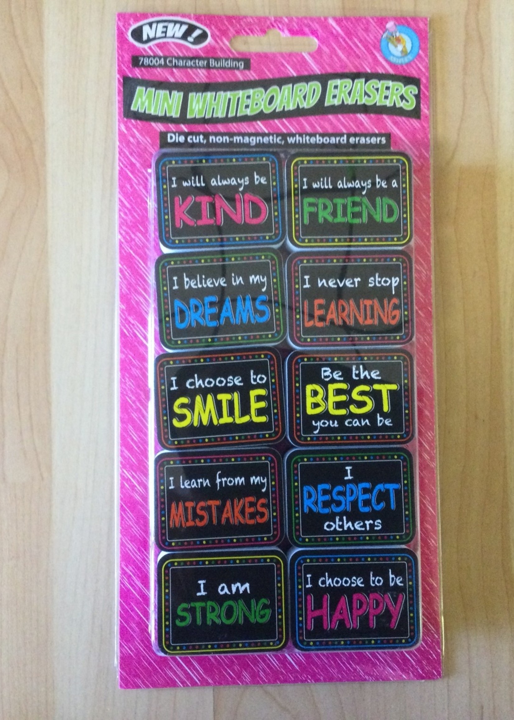 Character Building Whiteboard Erasers 10pc