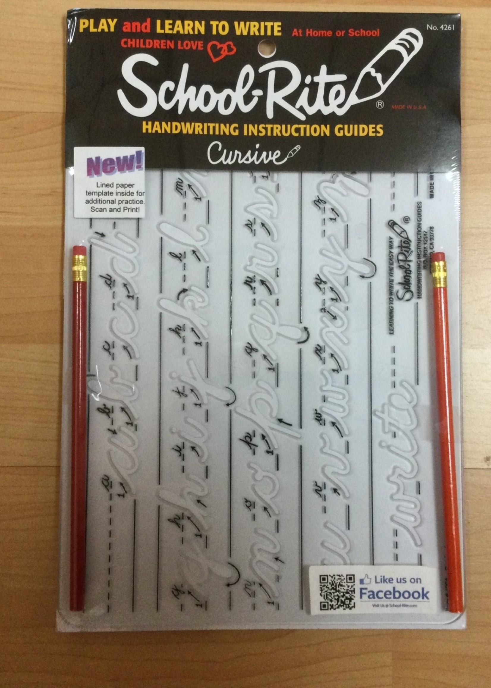 School Rite Lowercase Cursive Handwriting Guide