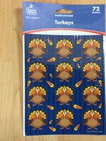 Turkey Shape Stickers 72pc
