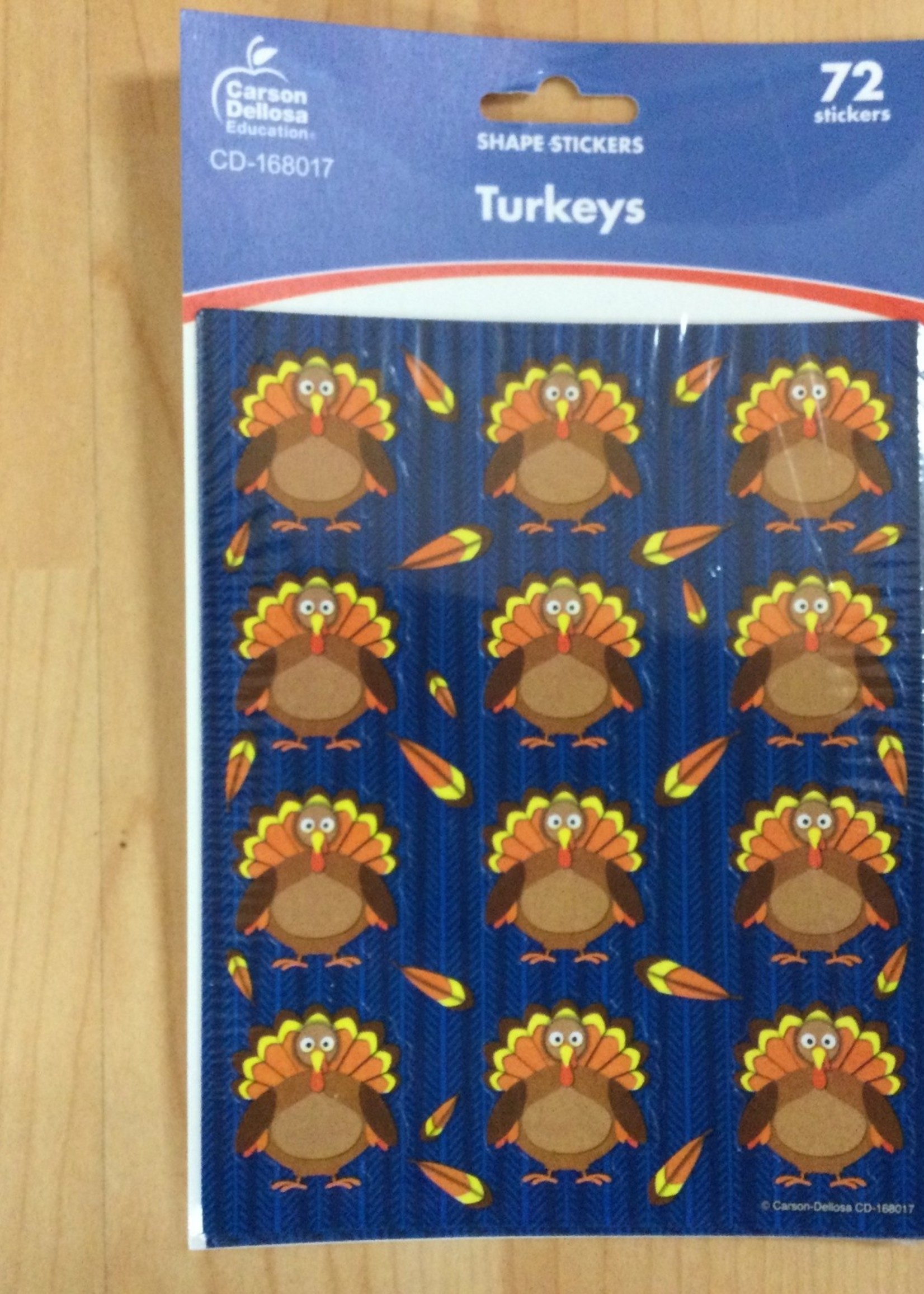 Turkey Shape Stickers 72pc