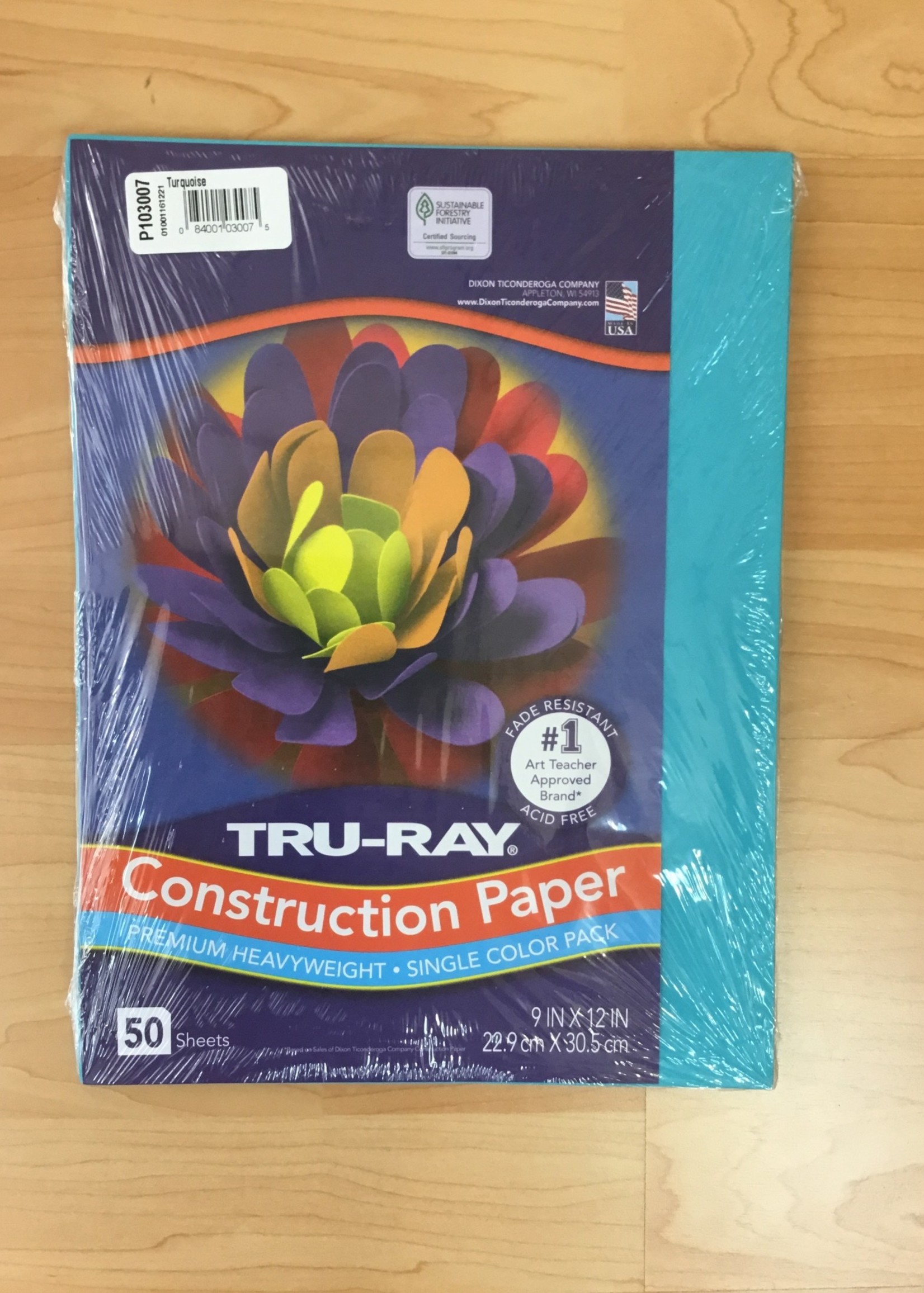 Turquoise 9" x 12" Tru-Ray Construction Paper 50 sheets