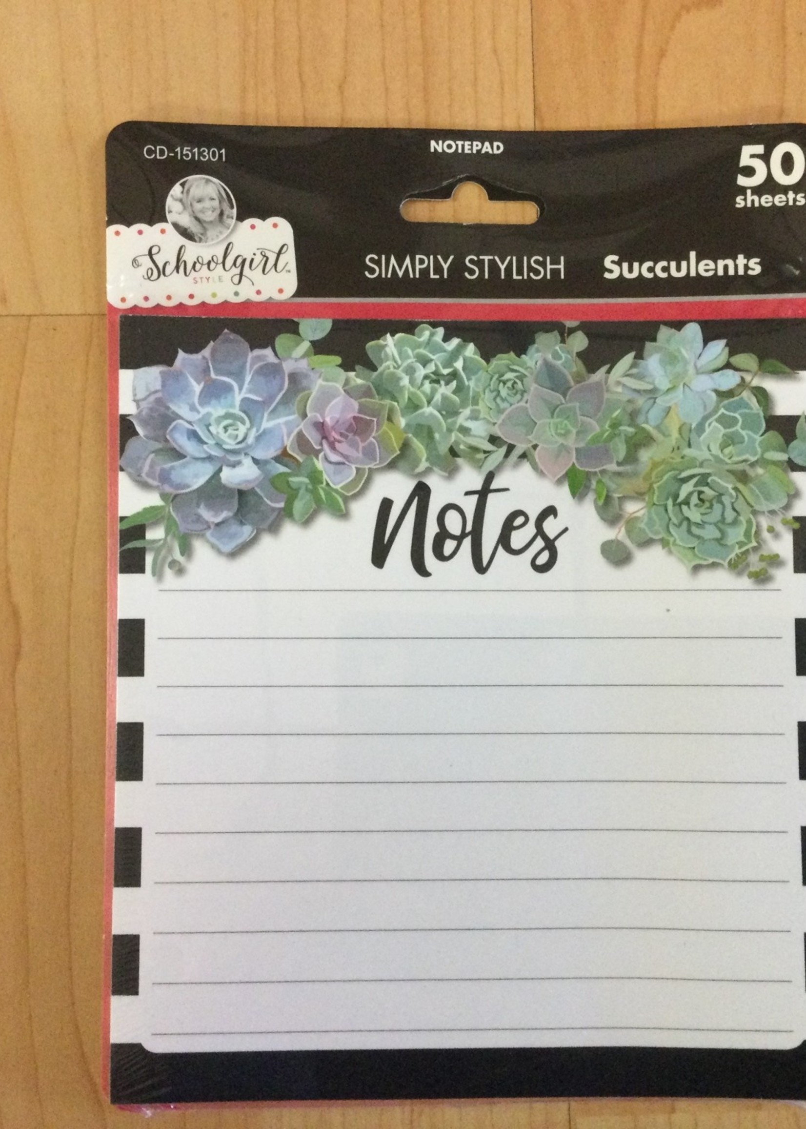 Schoolgirl Style Succulents Notepad