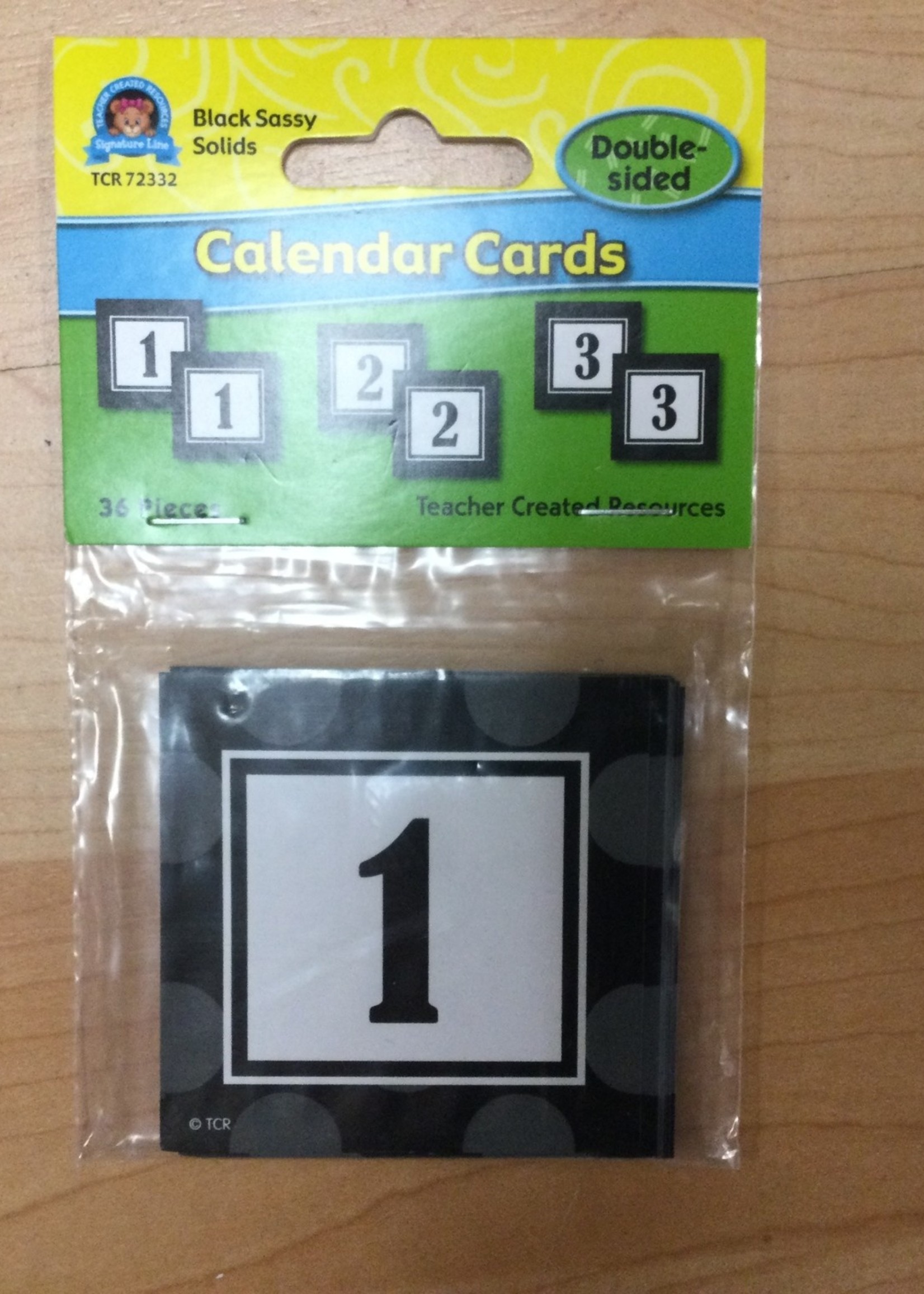 Black Sassy Double Sided Calendar Numbers