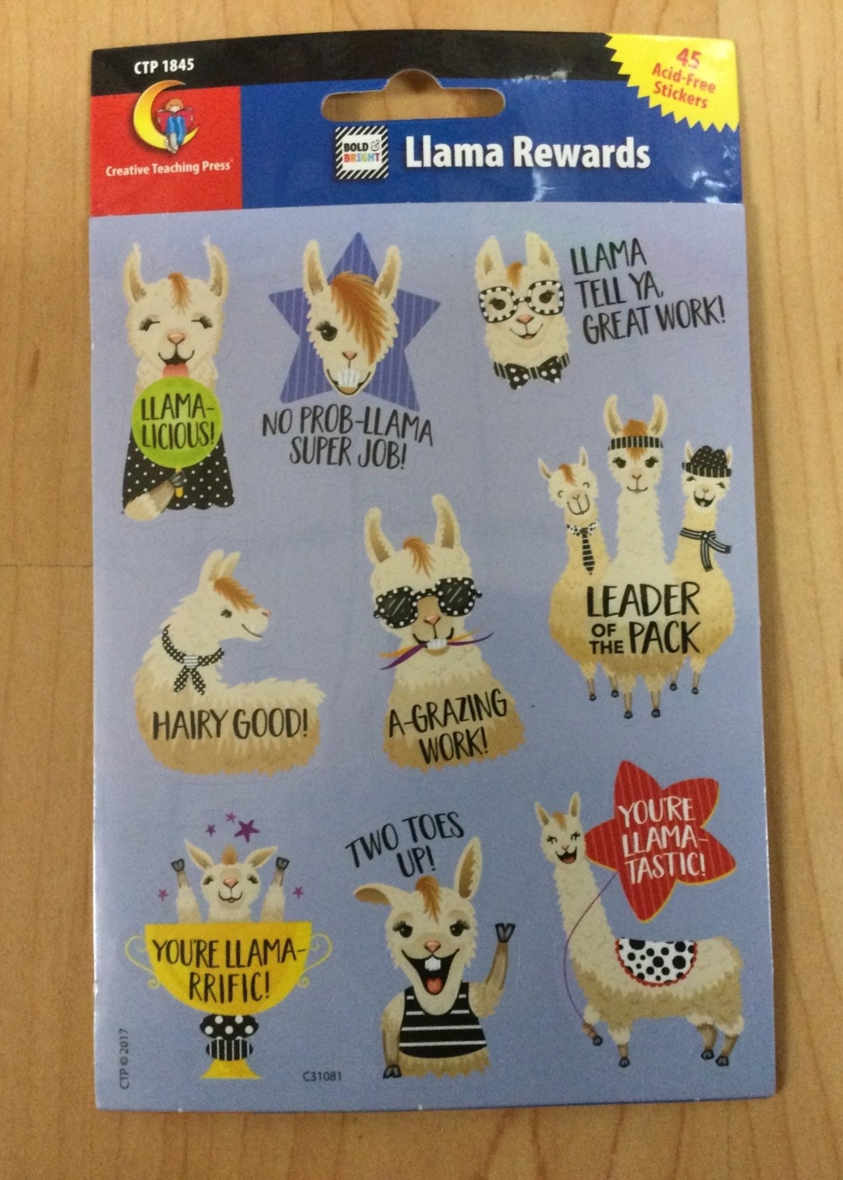 Llama Reward Stickers 45pc