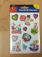 Llama Be My Valentine Stickers