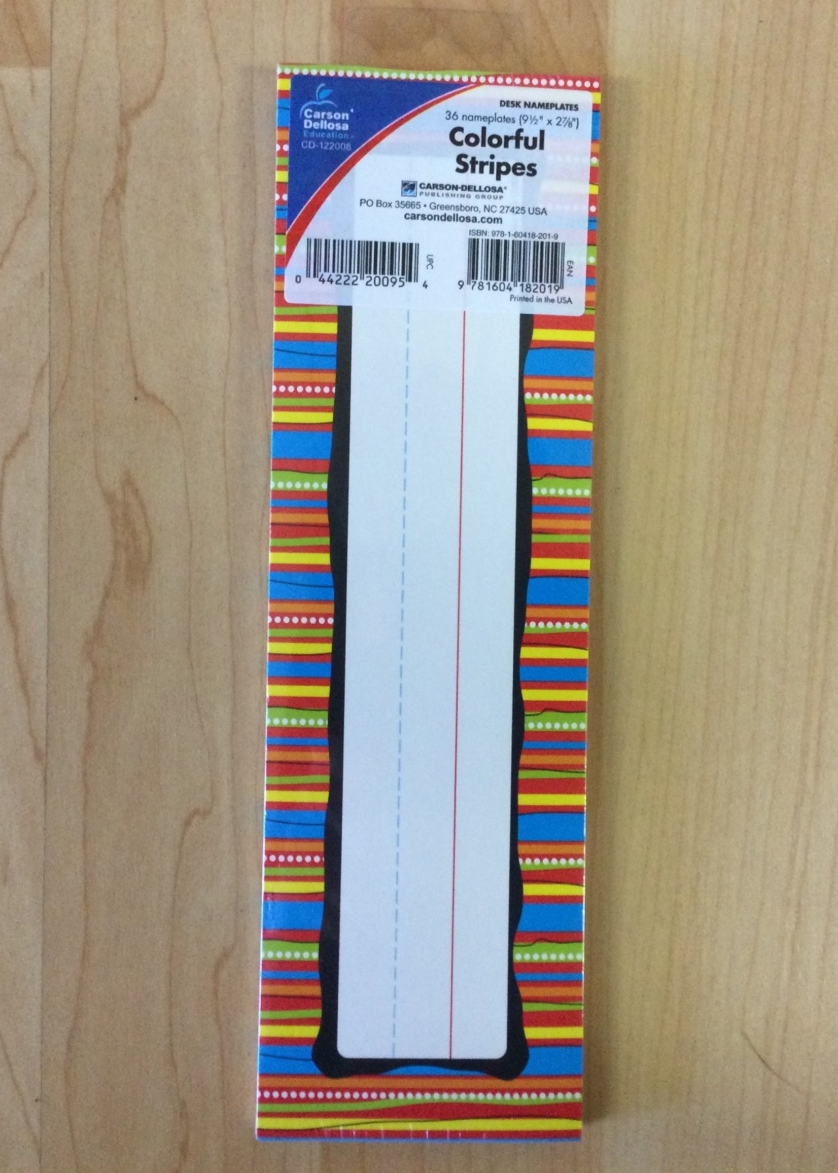 Colorful Stripes Nameplates 36pk
