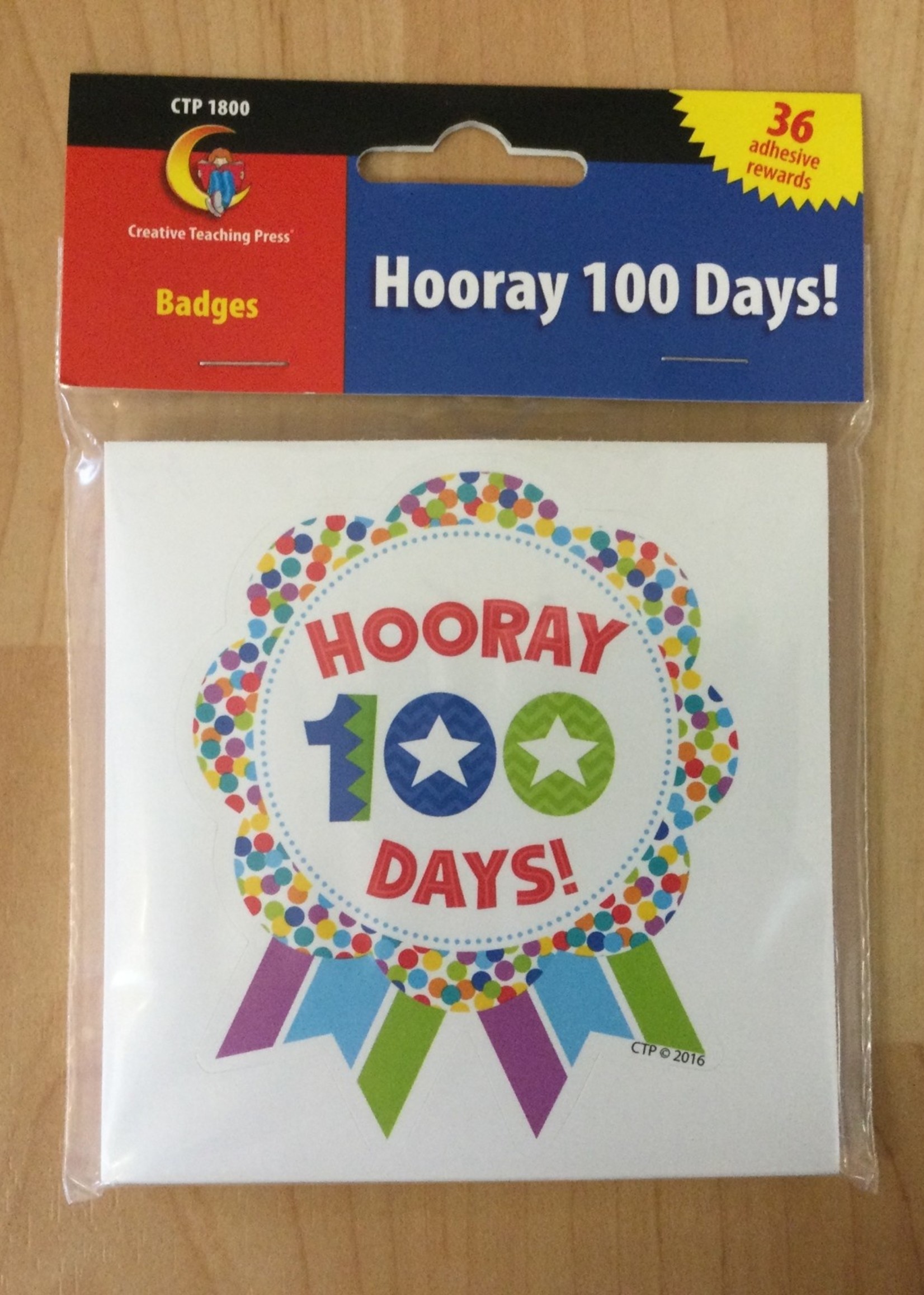 Hooray 100 Days! Badges 36pk