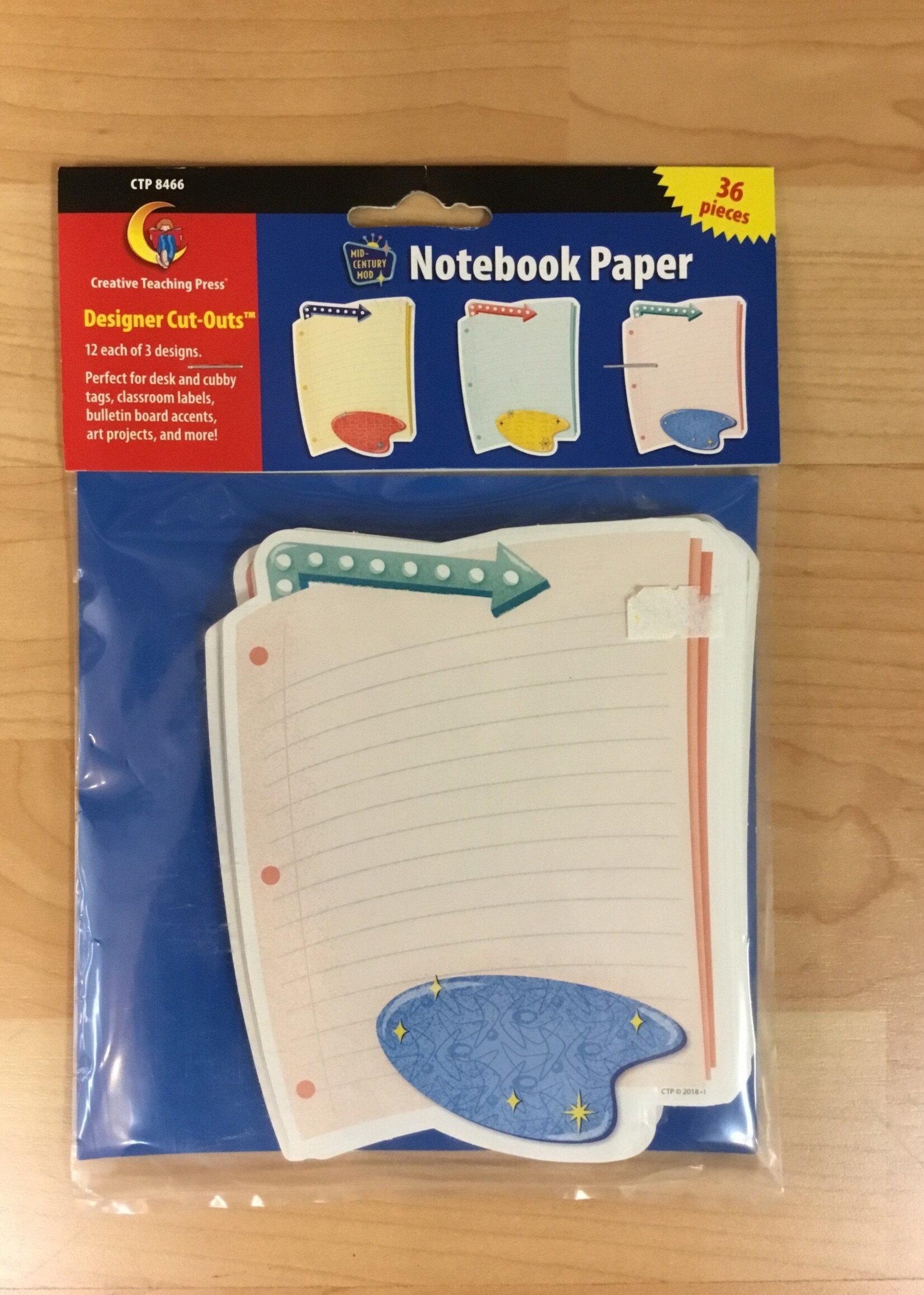 Mid Century Mod Notebook Paper Cutouts 36pc