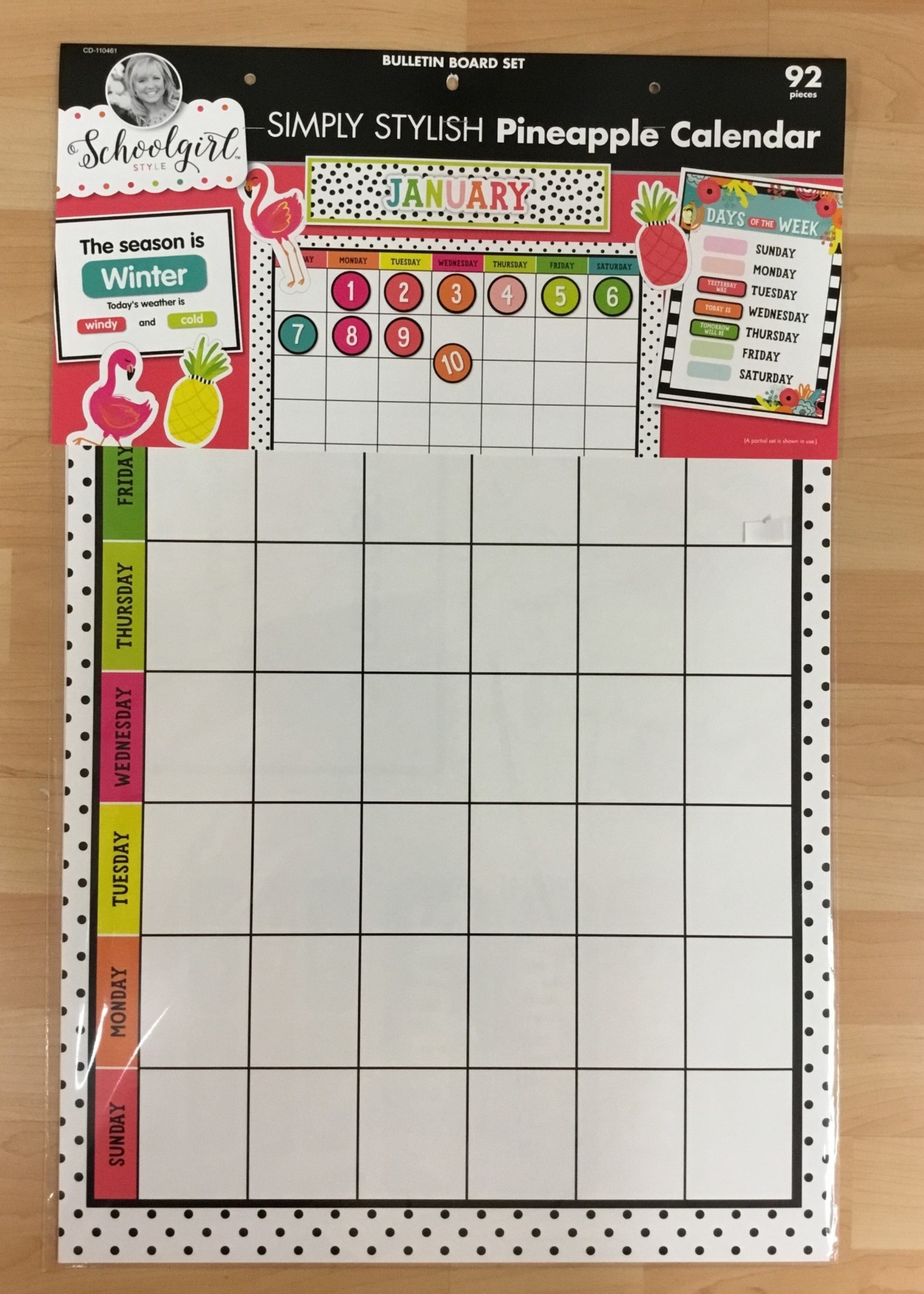 Schoolgirl Style Simply Stylish Pineapple Calendar Bulletin Board