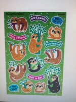 Thoughtful Sloths Sparkle Stickers 2 sheets