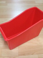 Red Plastic Book Bin