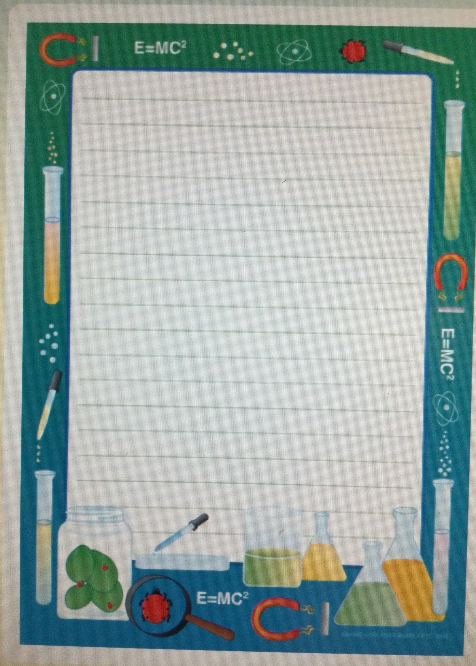 Science Border Notepad