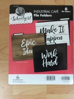 Schoolgirl Style Industrial Cafe File Folders 6pk