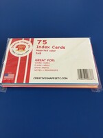 5" x 8" Assorted Color Index Cards 75pc