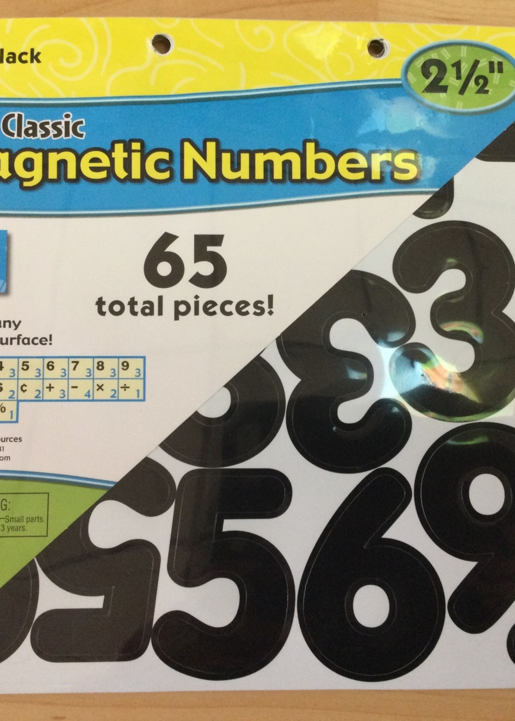 Black 2 1/4" Classic Magnetic Numbers 65pc