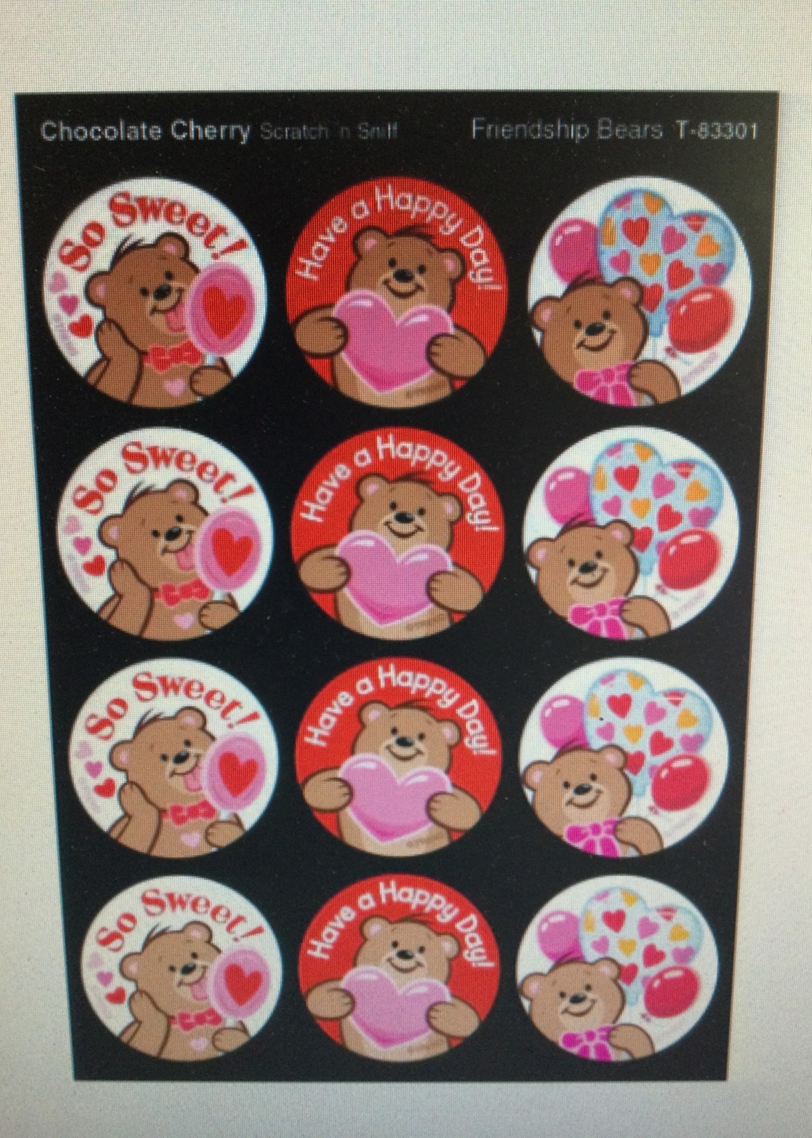 Friendship Bears Valentines Stickers 48pc