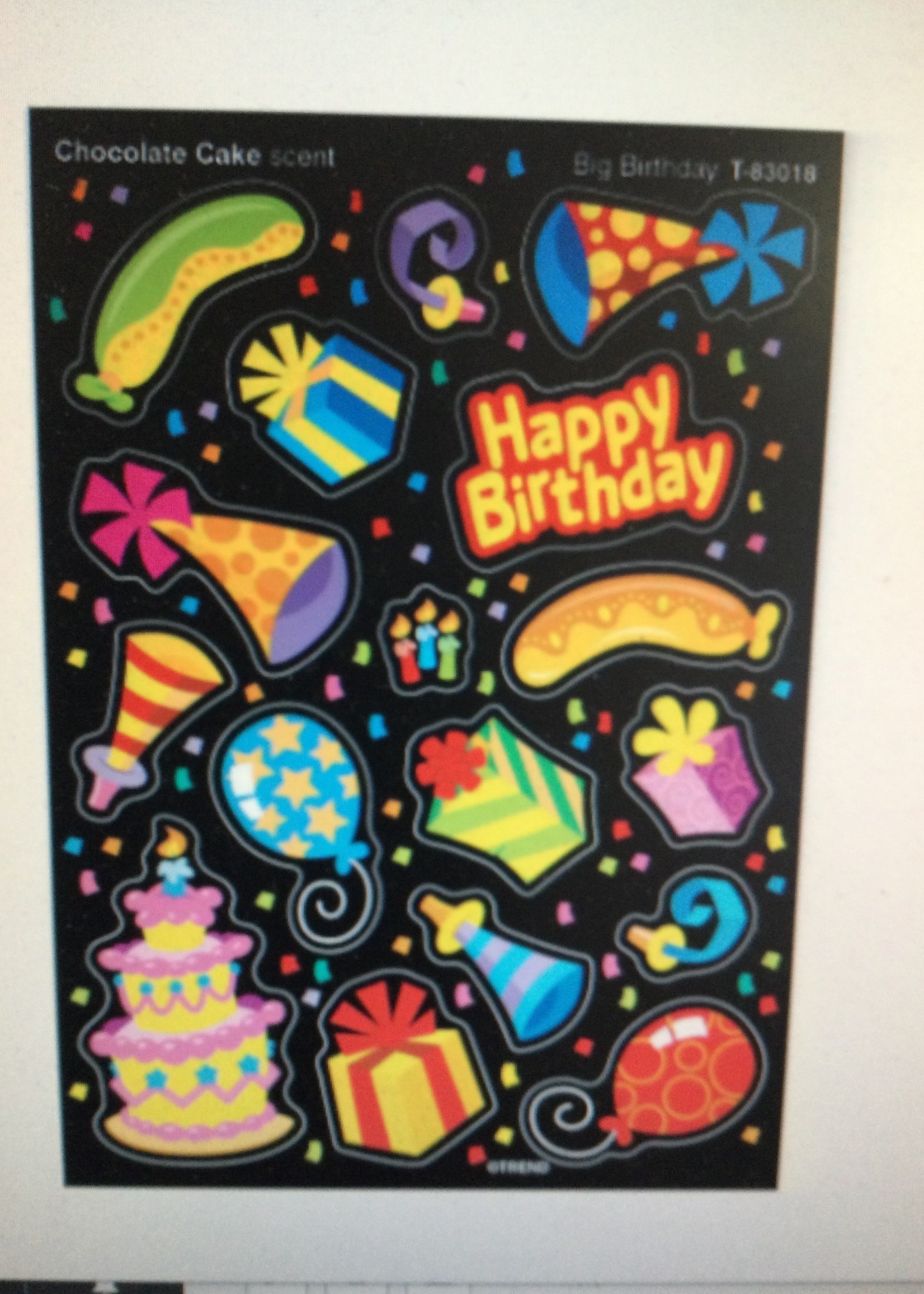 Big Birthday Chocolate Cake Stinky Stickers