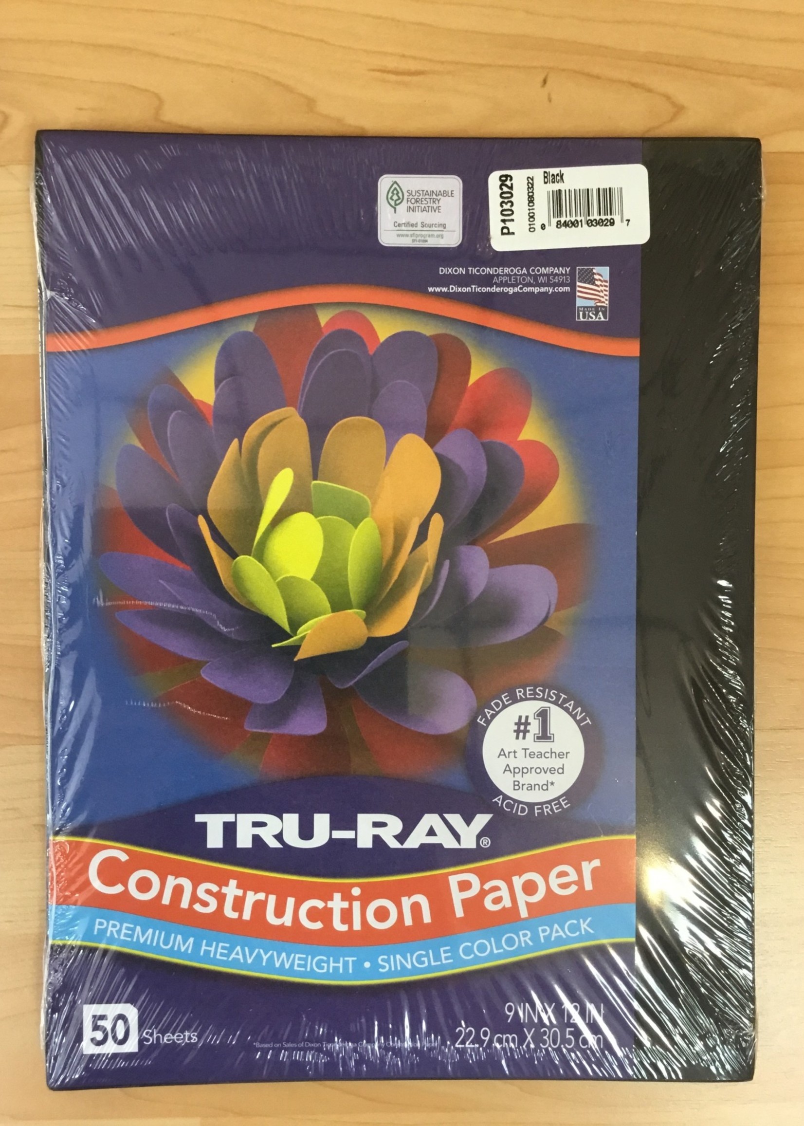 Black 9" x 12" Tru-Ray Construction Paper