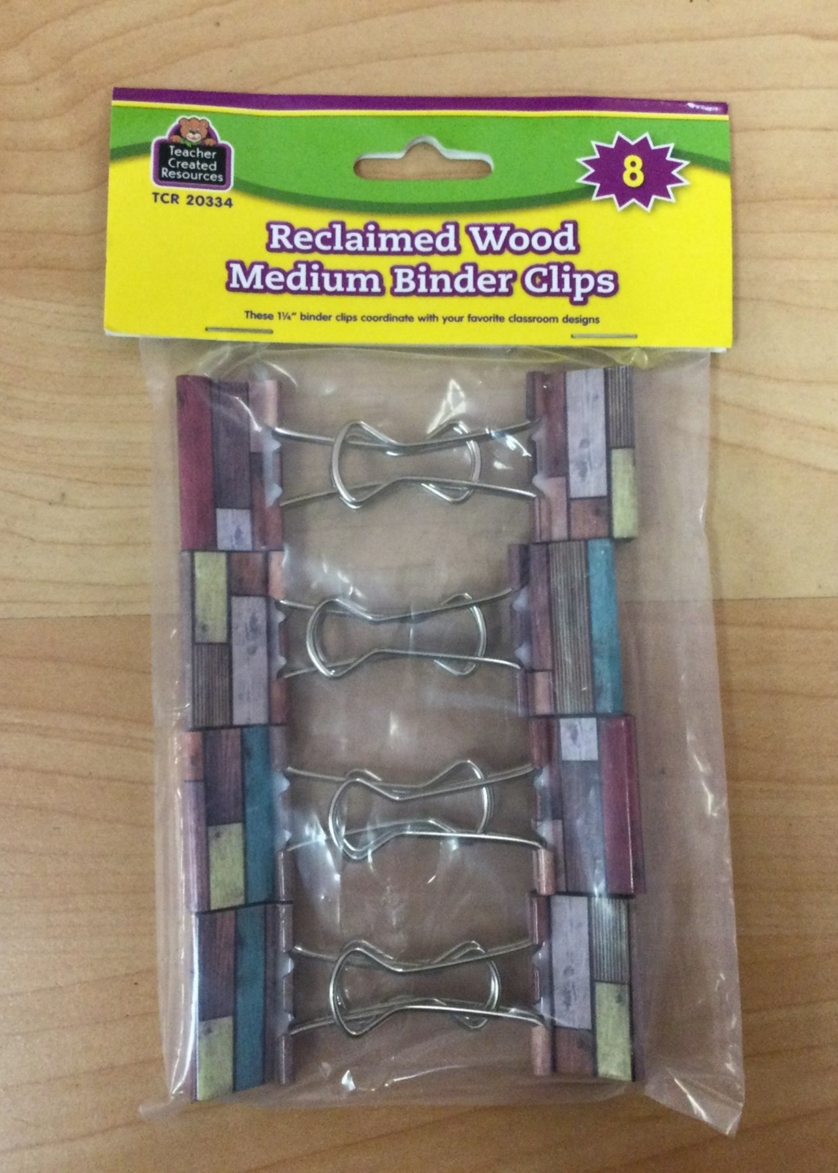 Reclaimed Wood Medium Binder Clips 8pk