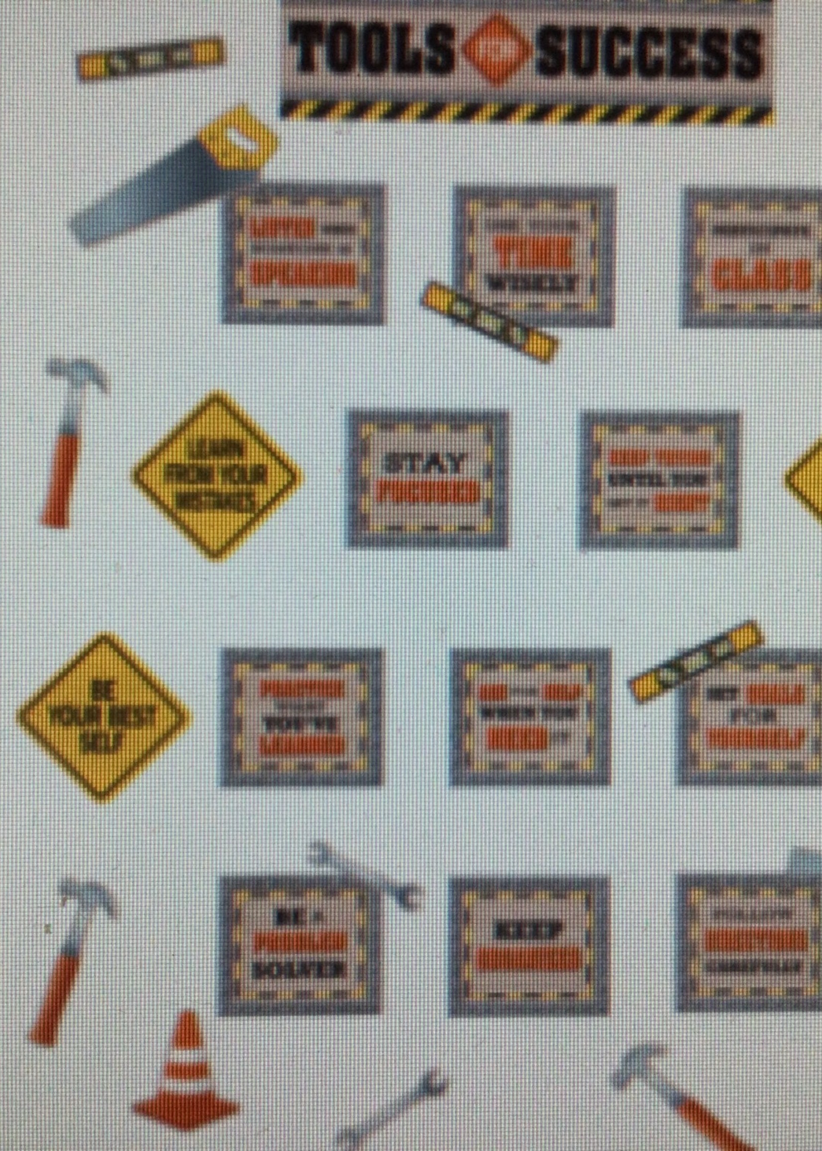 Under Construction Tools for Success Mini Bulletin Board