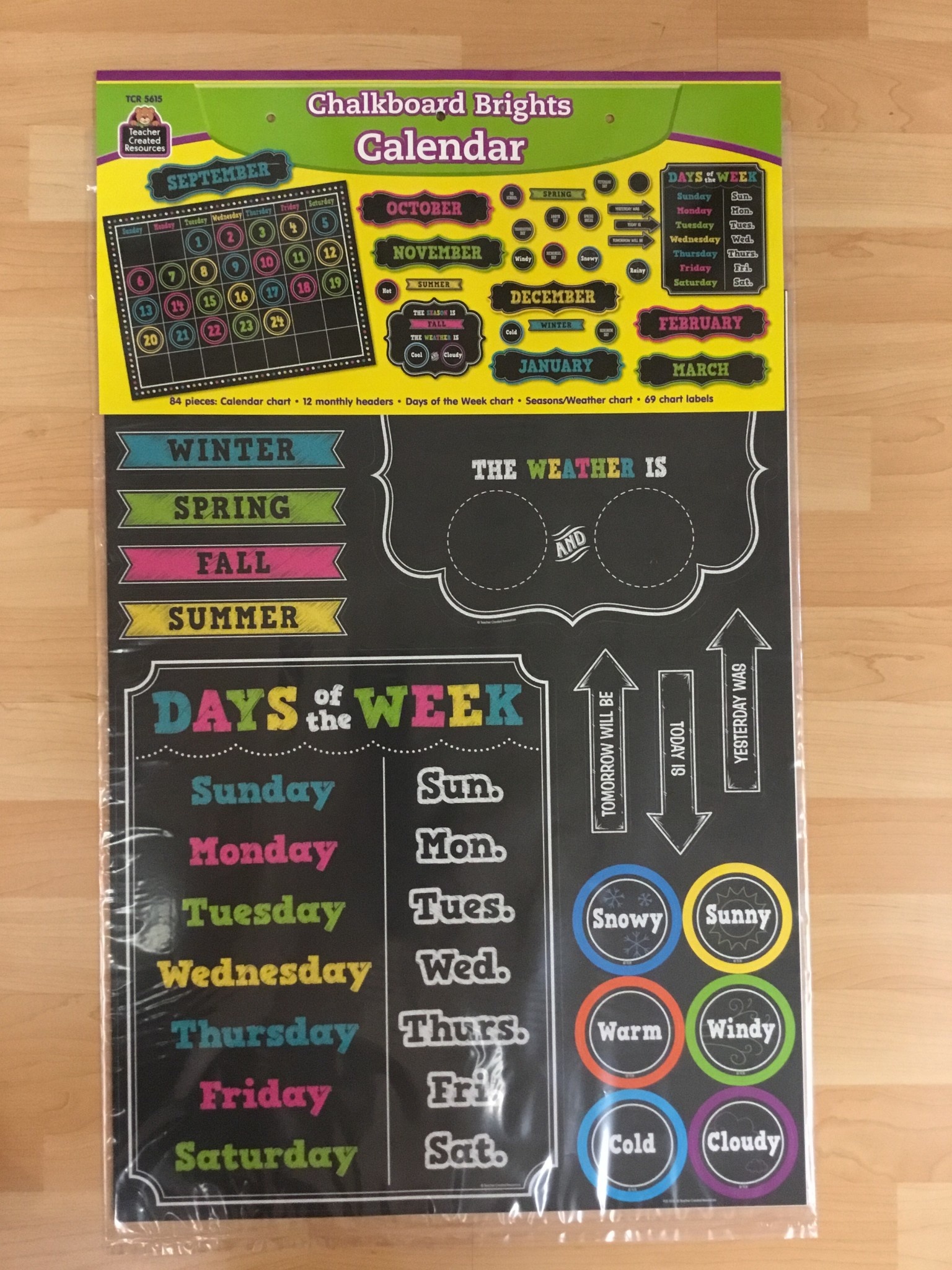 Chalkboard Brights Calendar BB - School Spot