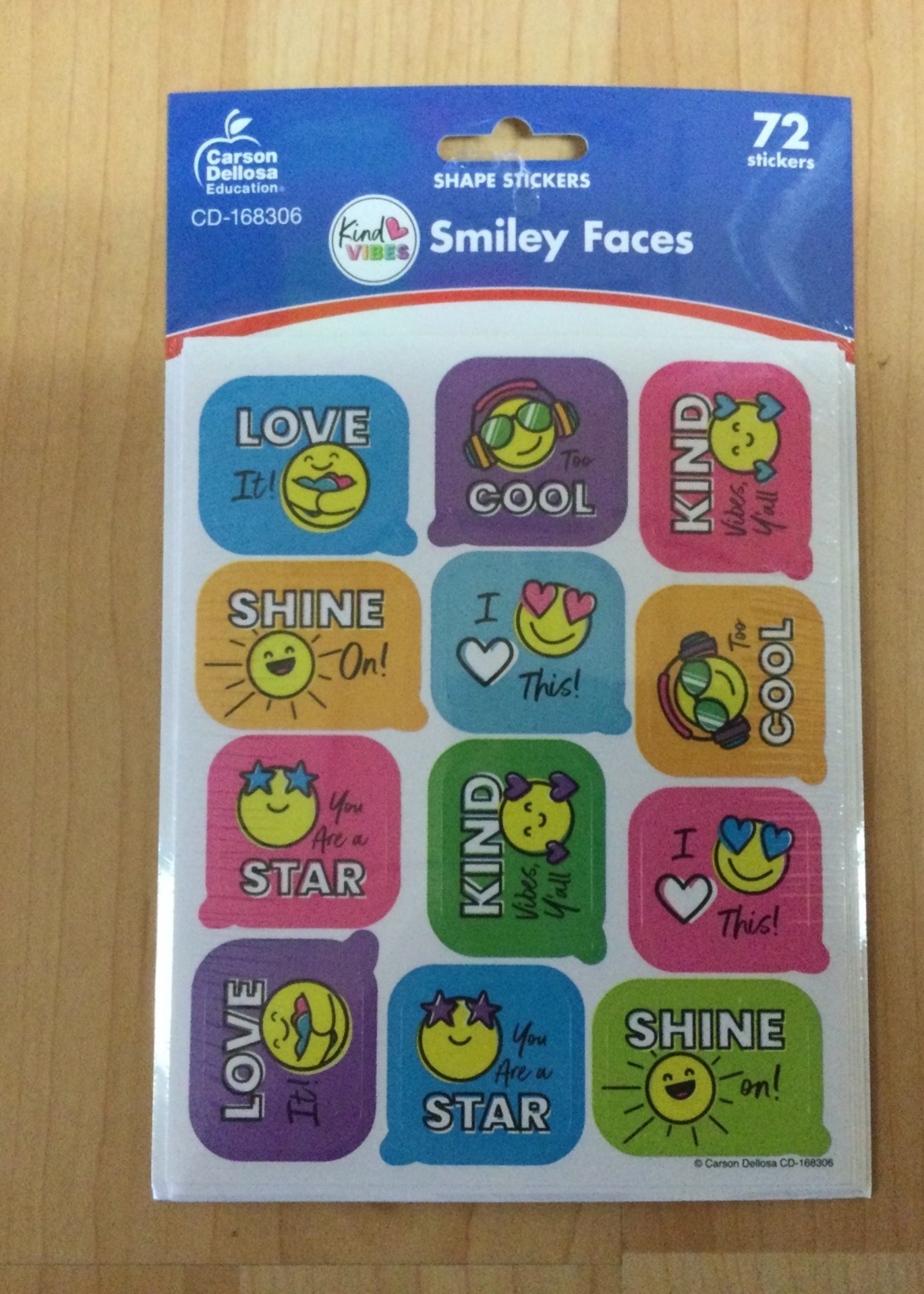 Kind Vibes Smiley Faces Sticker 72pc