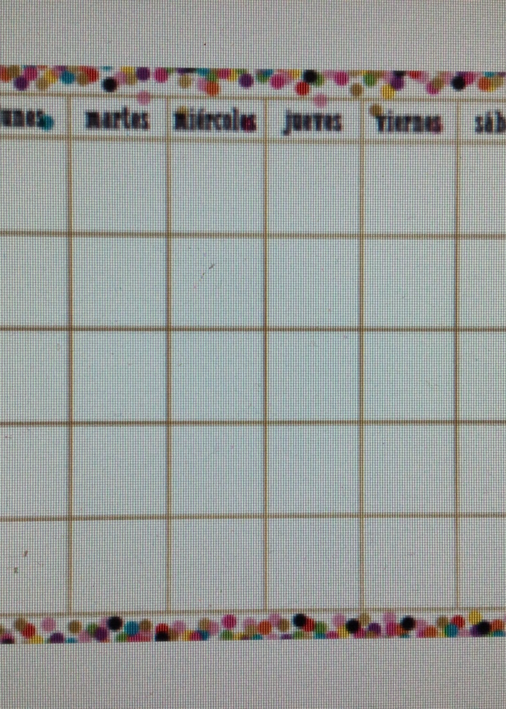 Spanish Confetti Calendar Chart 22" x 17"