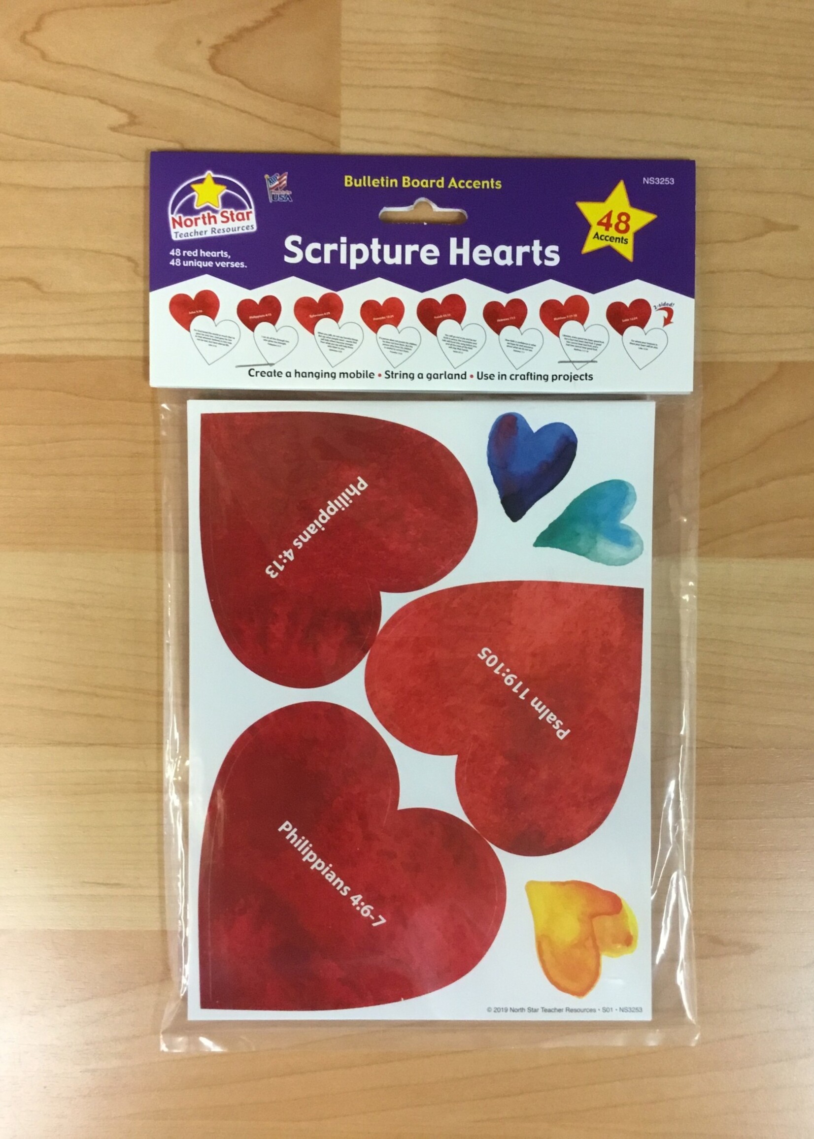 Scripture Hearts Cutouts 48pc