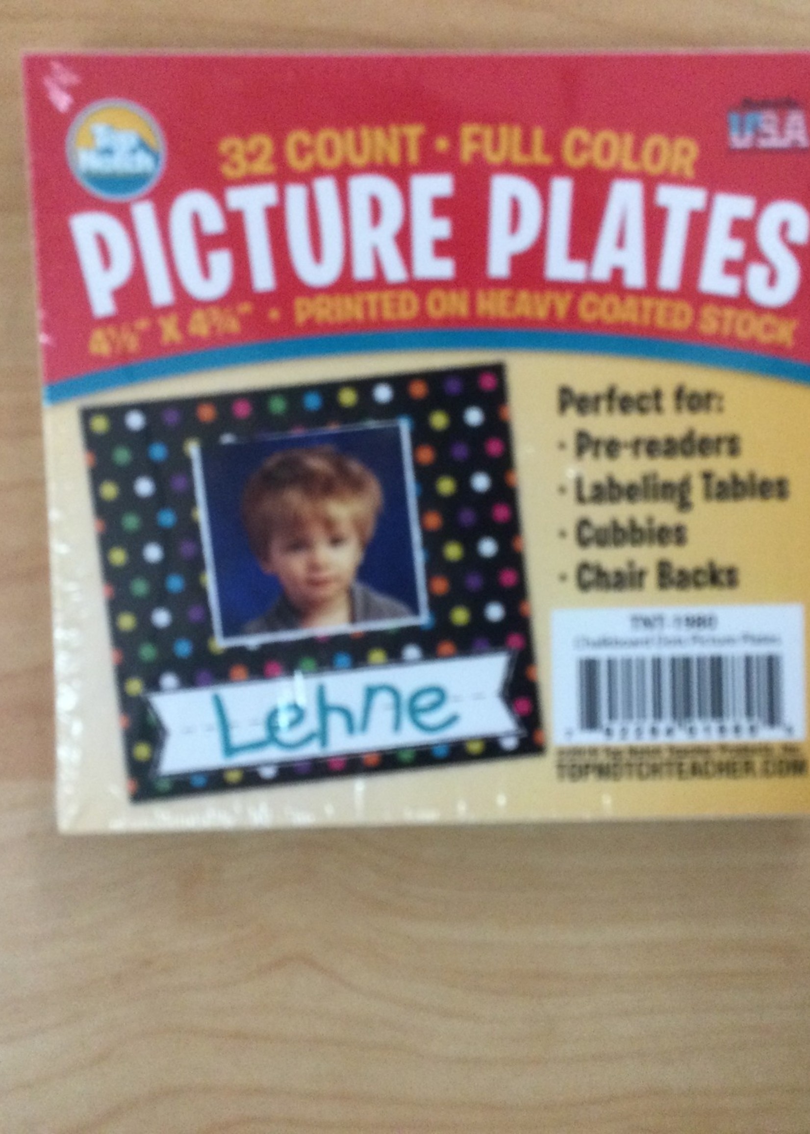 Chalkboard Dot Picture Plates 32 pk