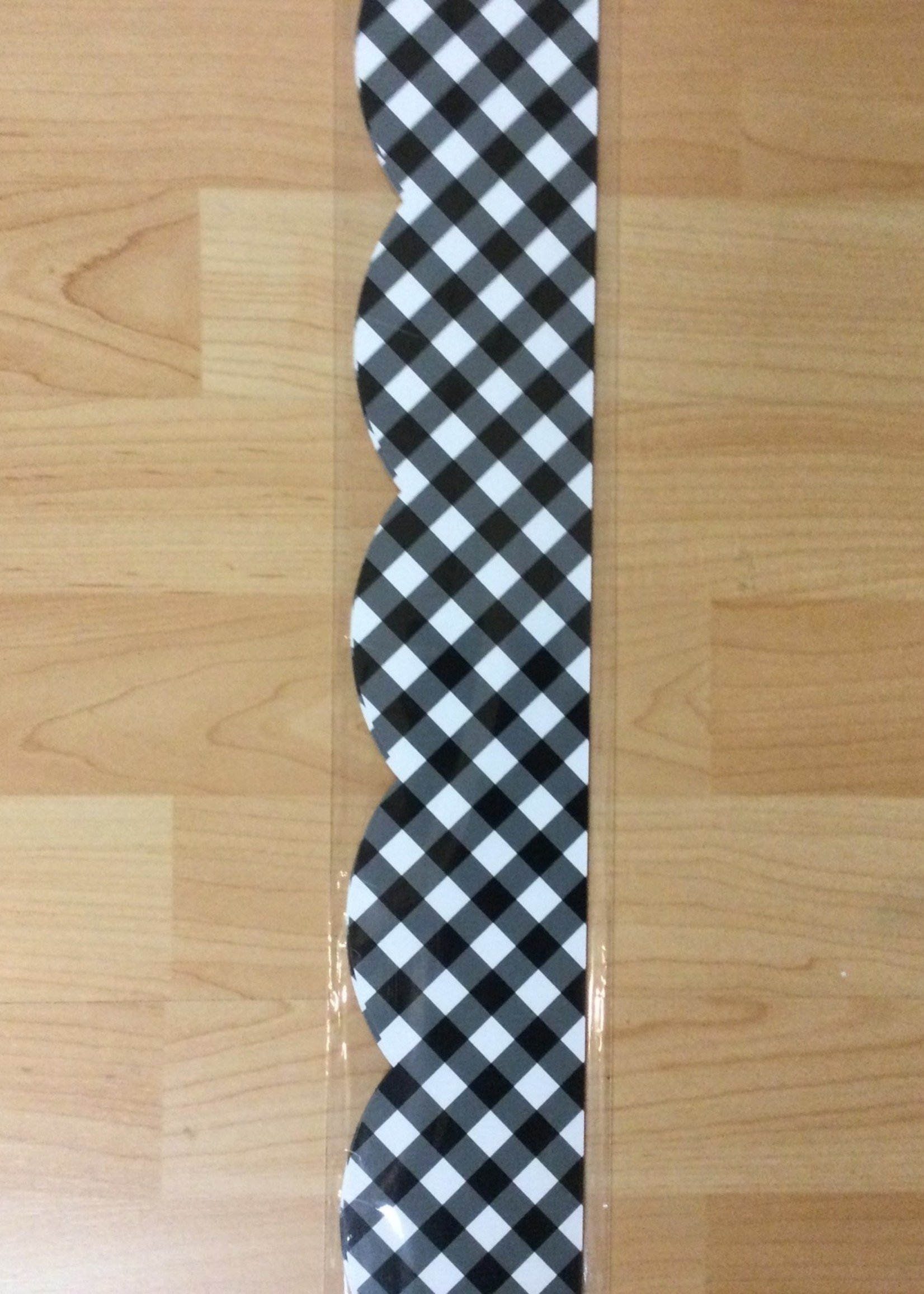 Schoolgirl Style Black & White Gingham Border