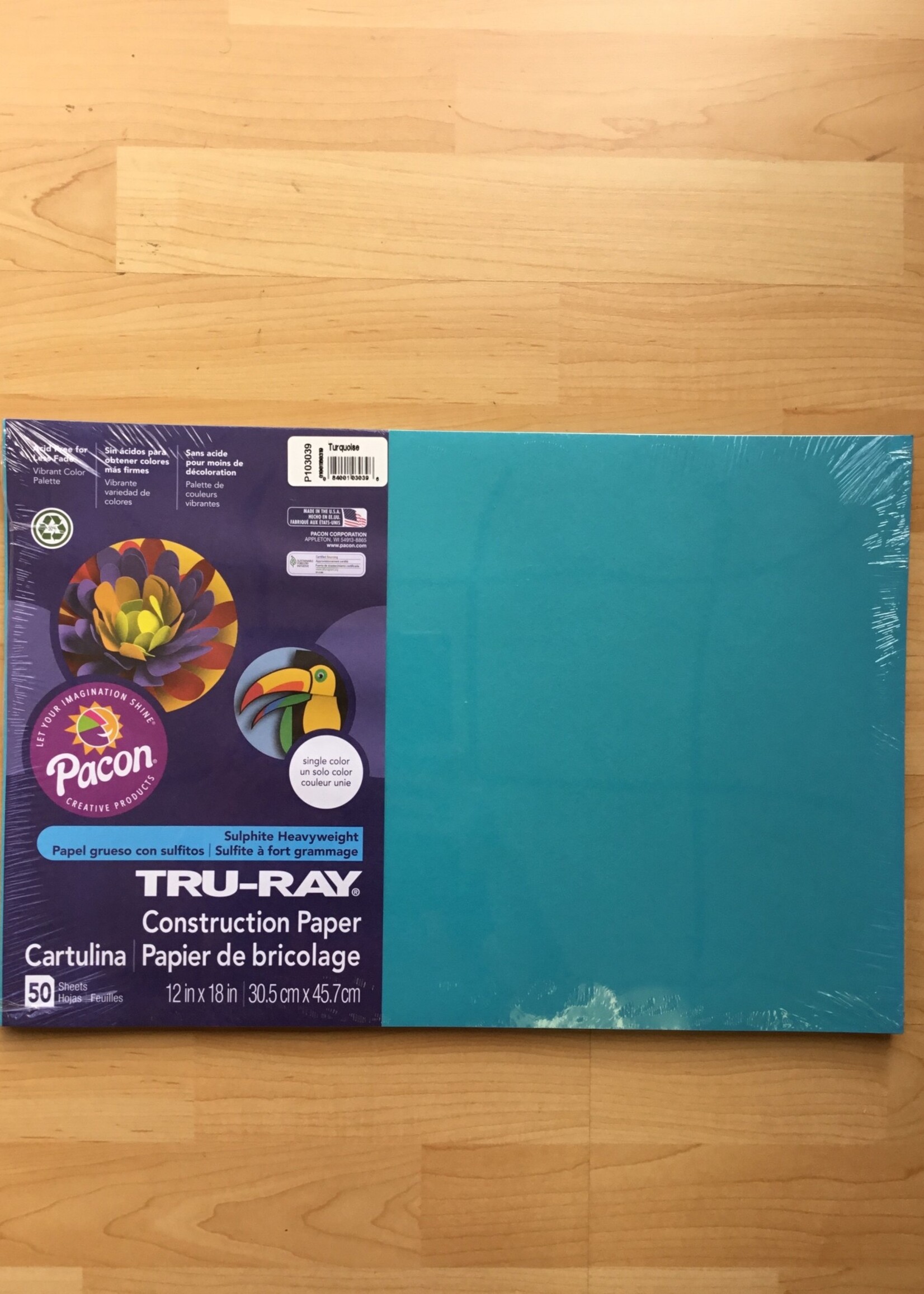 Turquoise 12" x 18" Tru-Ray Construction Paper 50 sheets