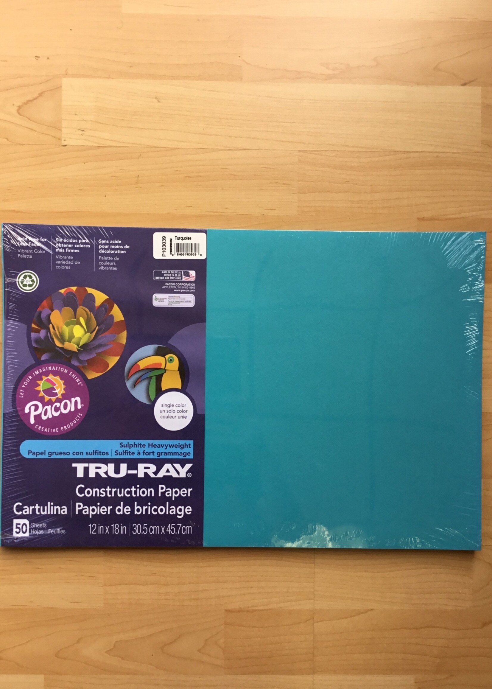 Turquoise 12" x 18" Tru-Ray Construction Paper