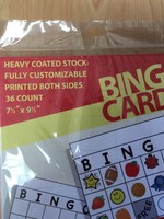 Blank Bingo Cards 36pc