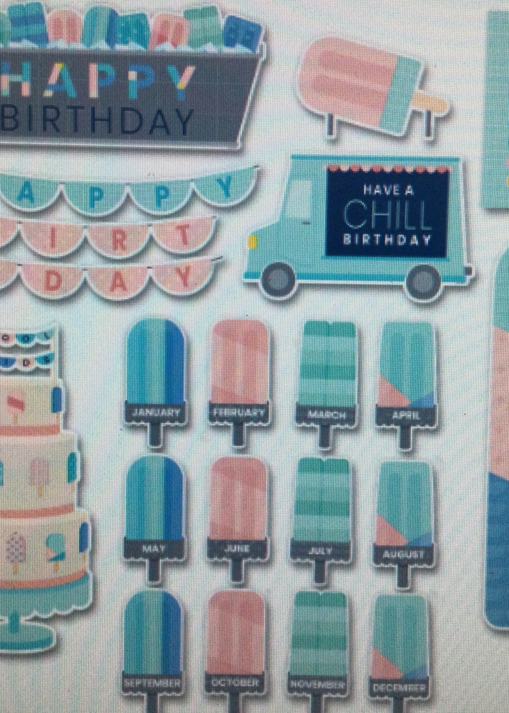 Calm and Cool Happy Birthday Mini Bulletin Board