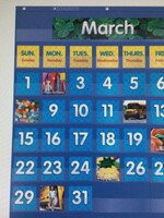 Monthly Calendar Pocket Chart Blue