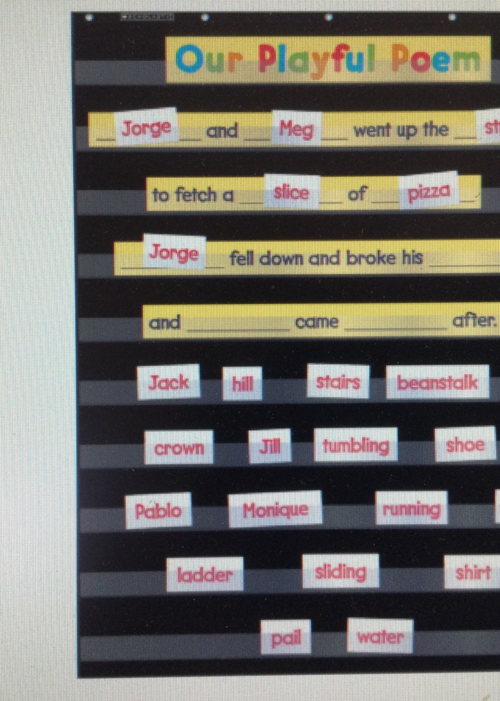 Standard Black 10 Pocket Chart