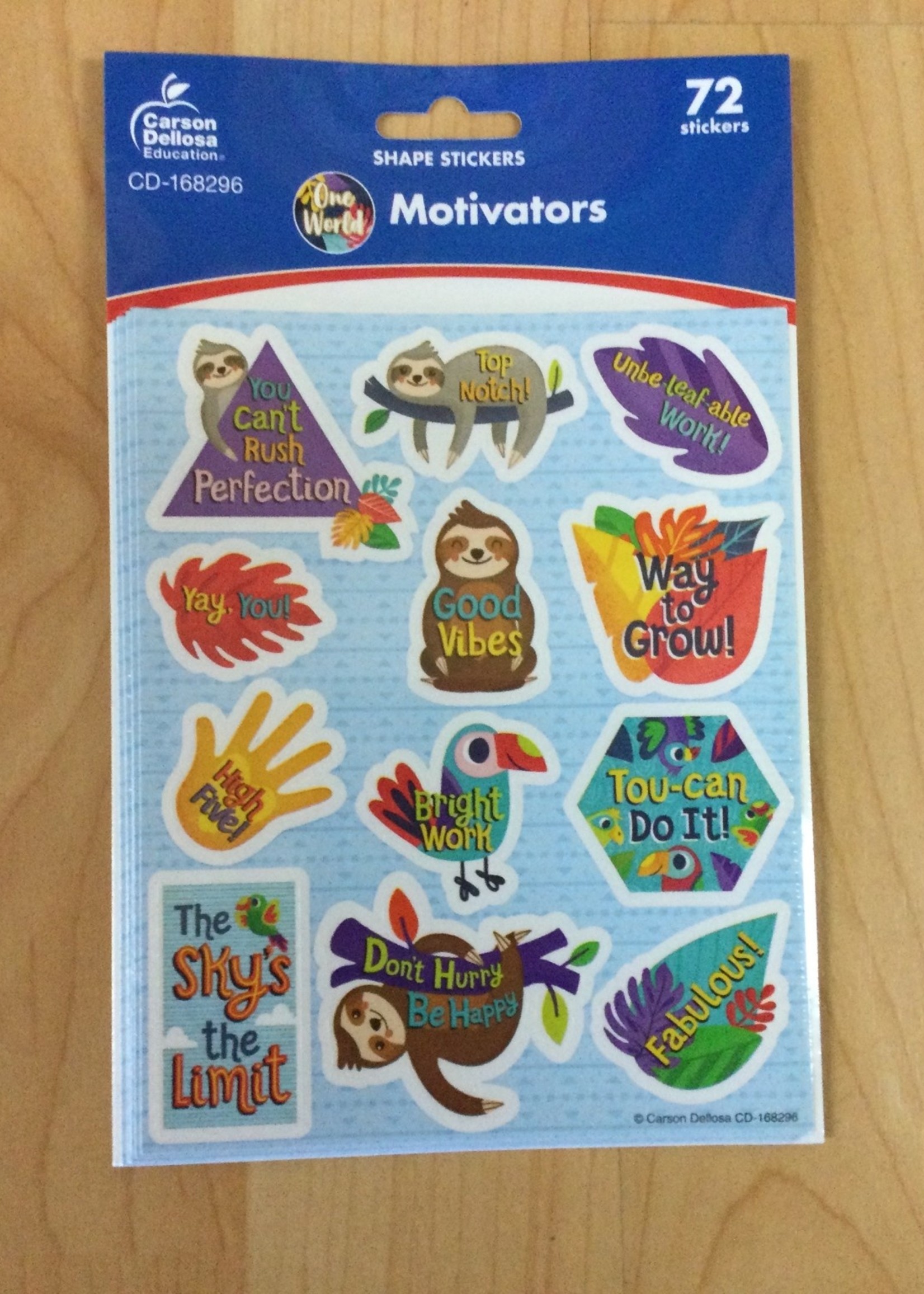 One World Motivator Stickers 72pc