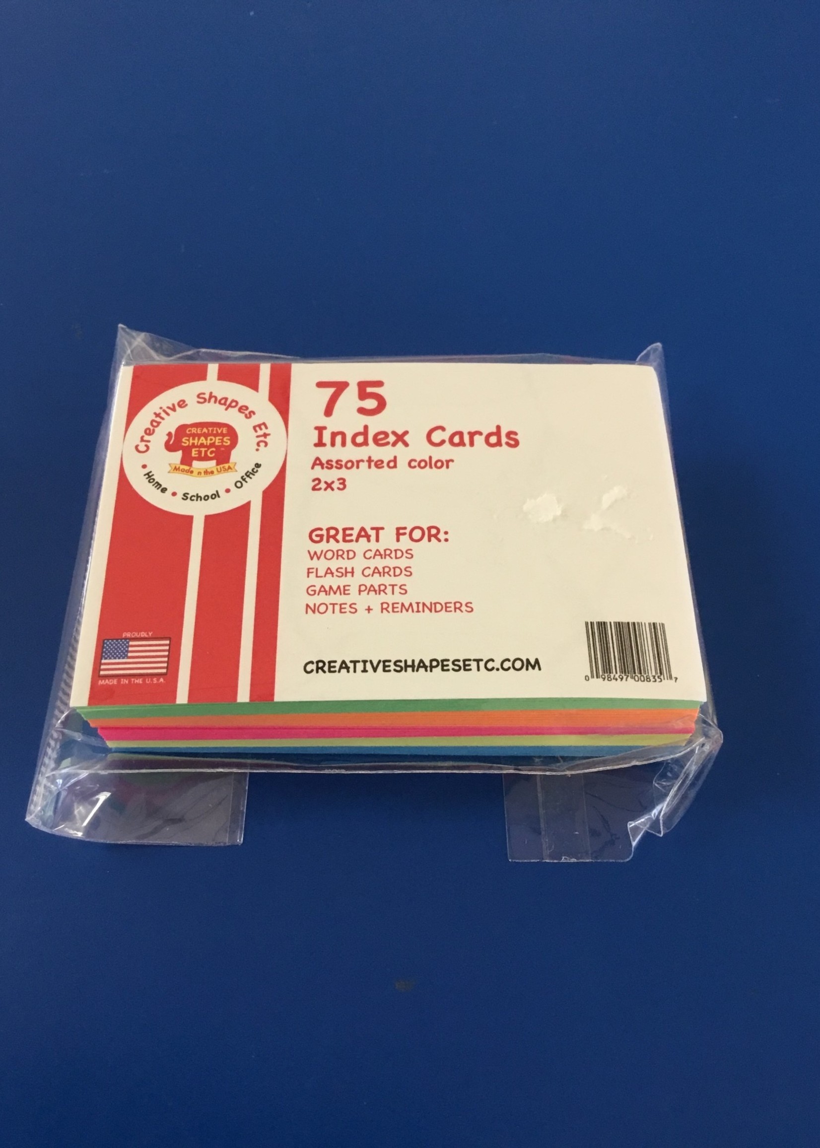 2"x3" Asst Color Index Cards 75ct