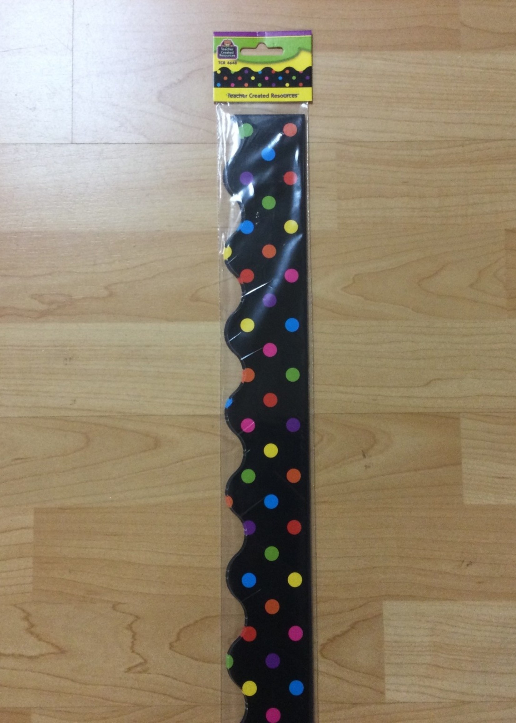 Colored Polka Dots on Black Border 35'