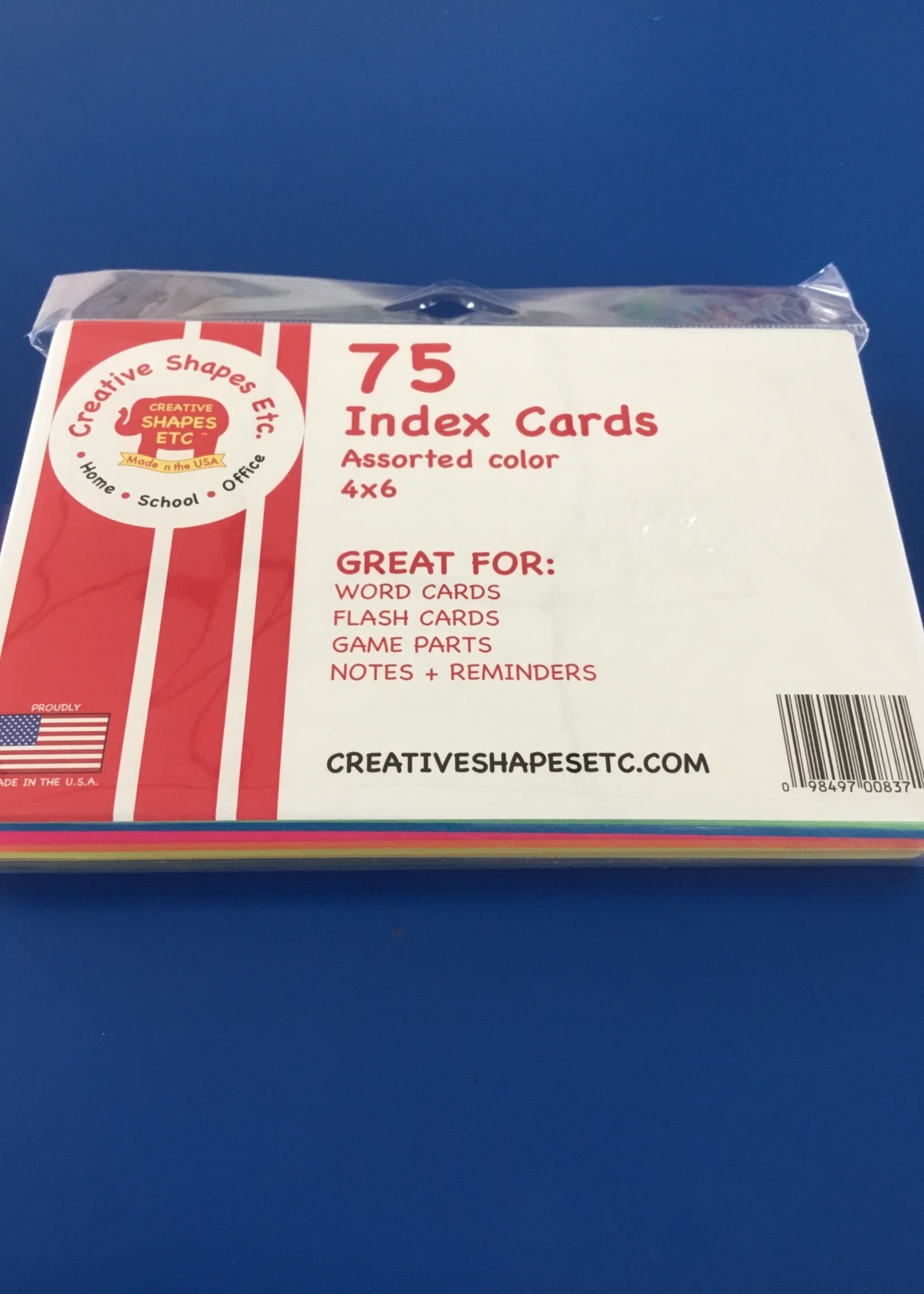 4" x 6" Assorted Color Index Cards 75pk