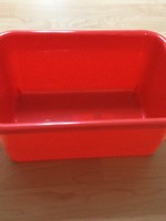 Red Small Plastic Storage Bin