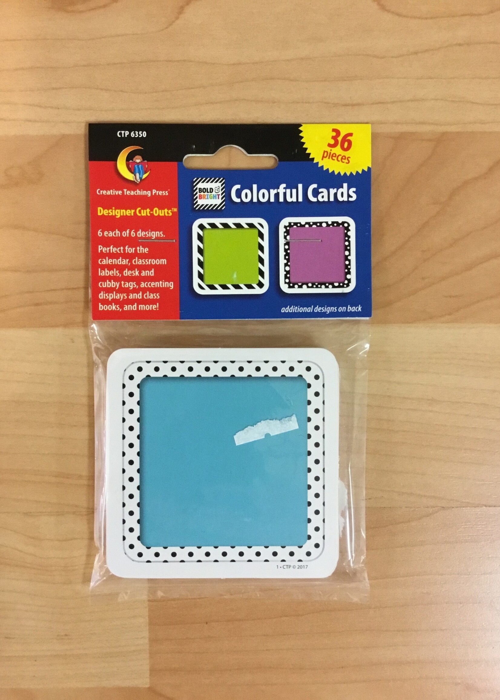 Bold & Bright Mini Colorful Cards Cutouts 36pc