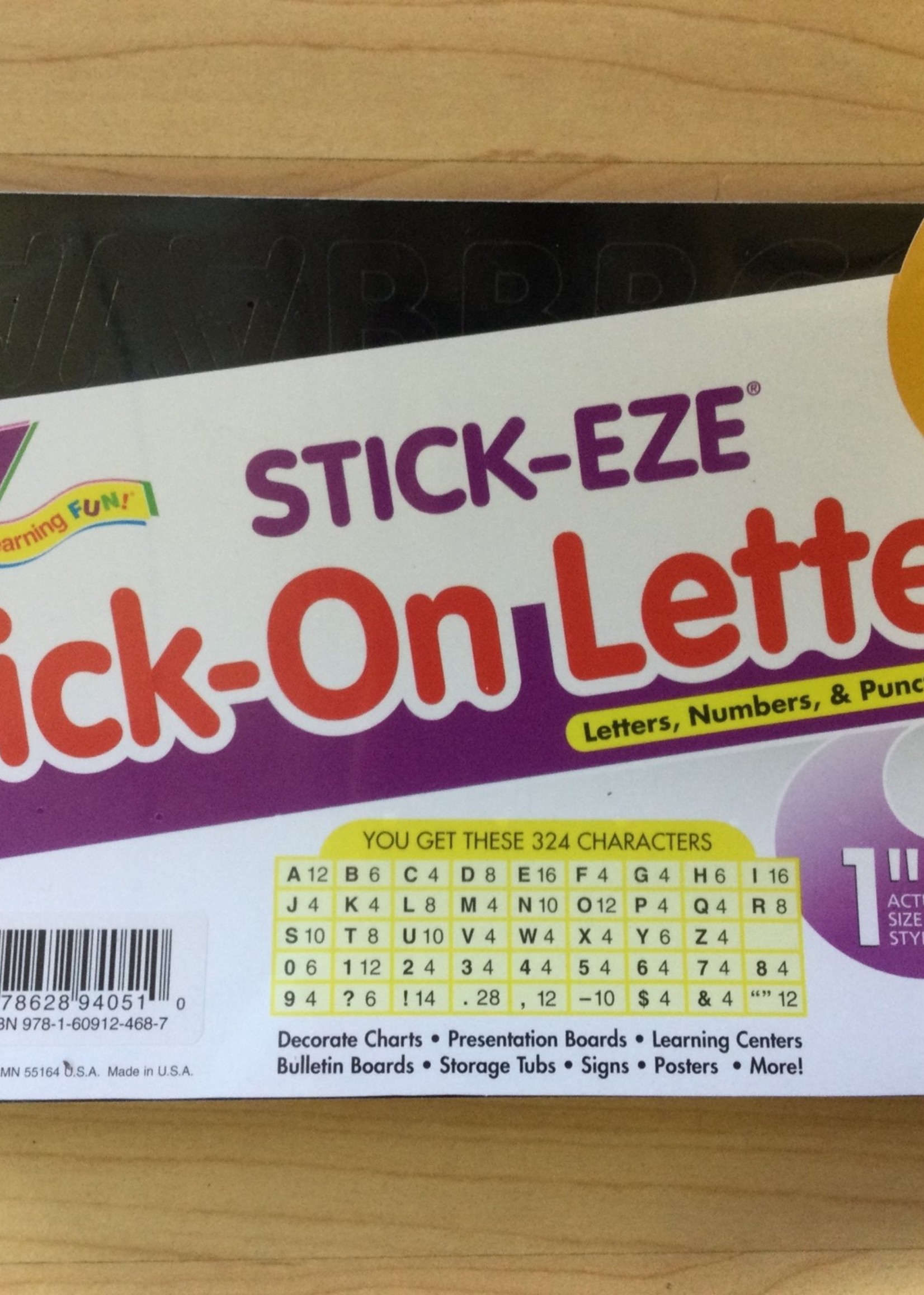 Black 1" Stick-Eze Letters 324pc
