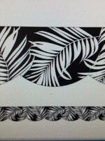 Schoolgirl Style Simply Boho Black and White Leaves Border